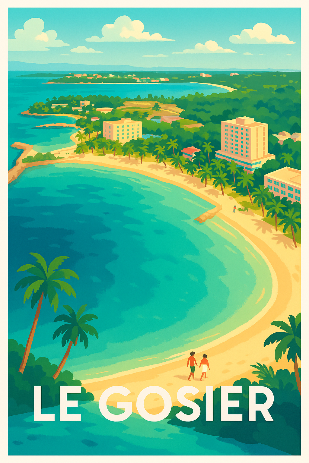 Guadeloupe France Pas de Cadre / 20 × 30cm Affiche de Le Gosier - Évasion tropicale au bord de l'eau