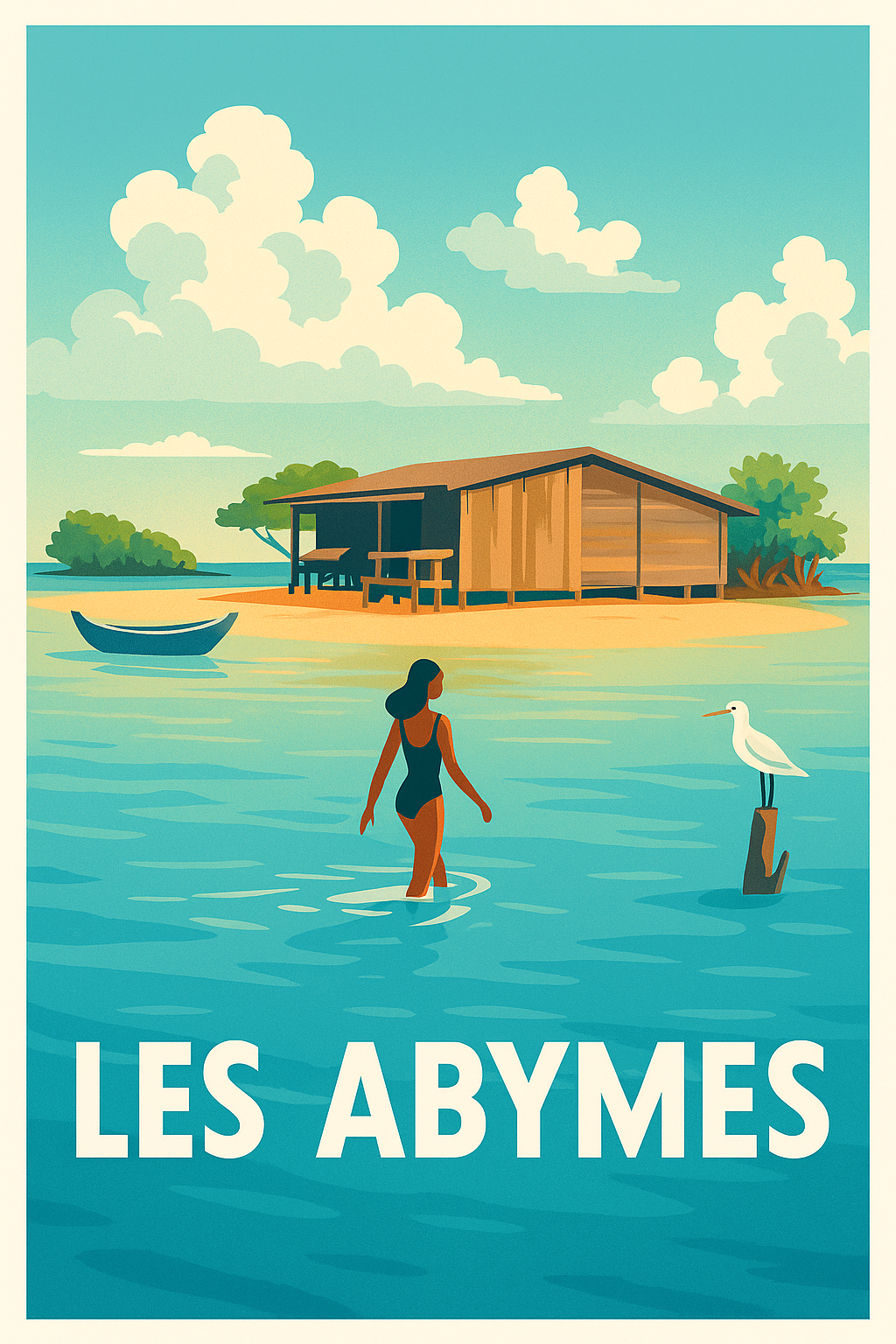 Guadeloupe France Pas de Cadre / 20 × 30cm Affiche de Les Abymes - Escapade paisible au bord de l'eau