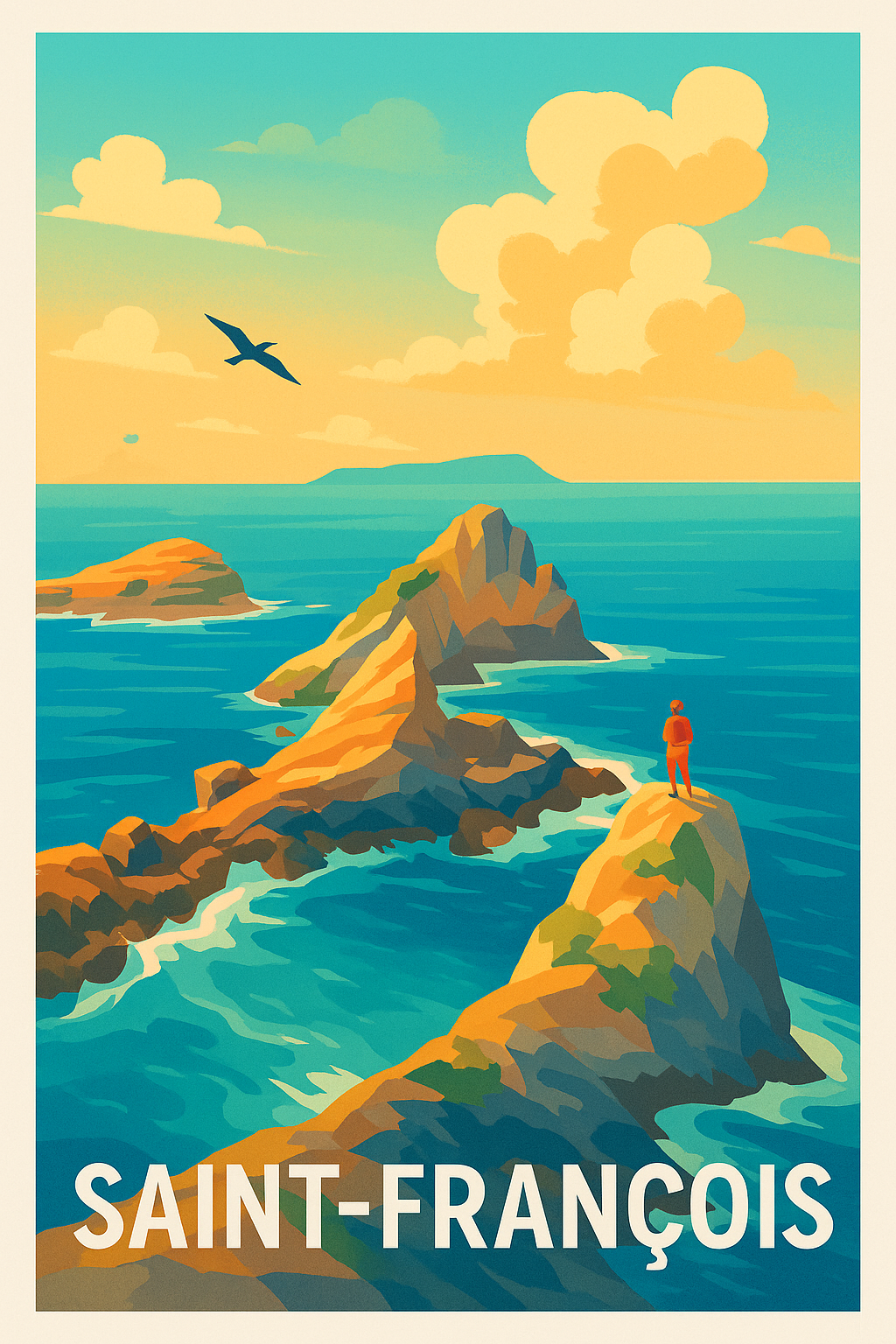 Guadeloupe France Pas de Cadre / 20 × 30cm Affiche Saint-François - Évasion spectaculaire au bout du monde