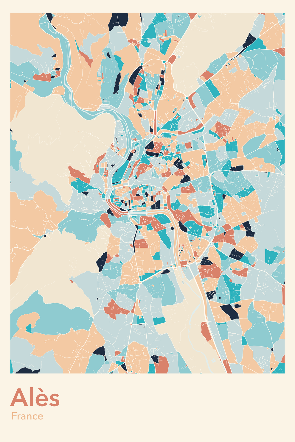 Plan d'Alès - Carte personnalisée