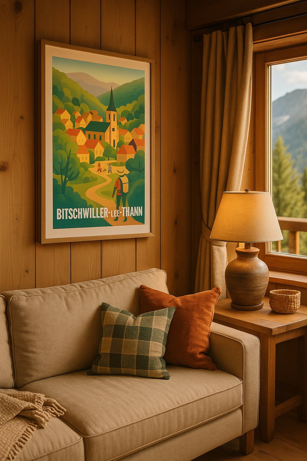 Haut-Rhin France Affiche de Bitschwiller-lès-Thann - Charmant village au cœur des Vosges