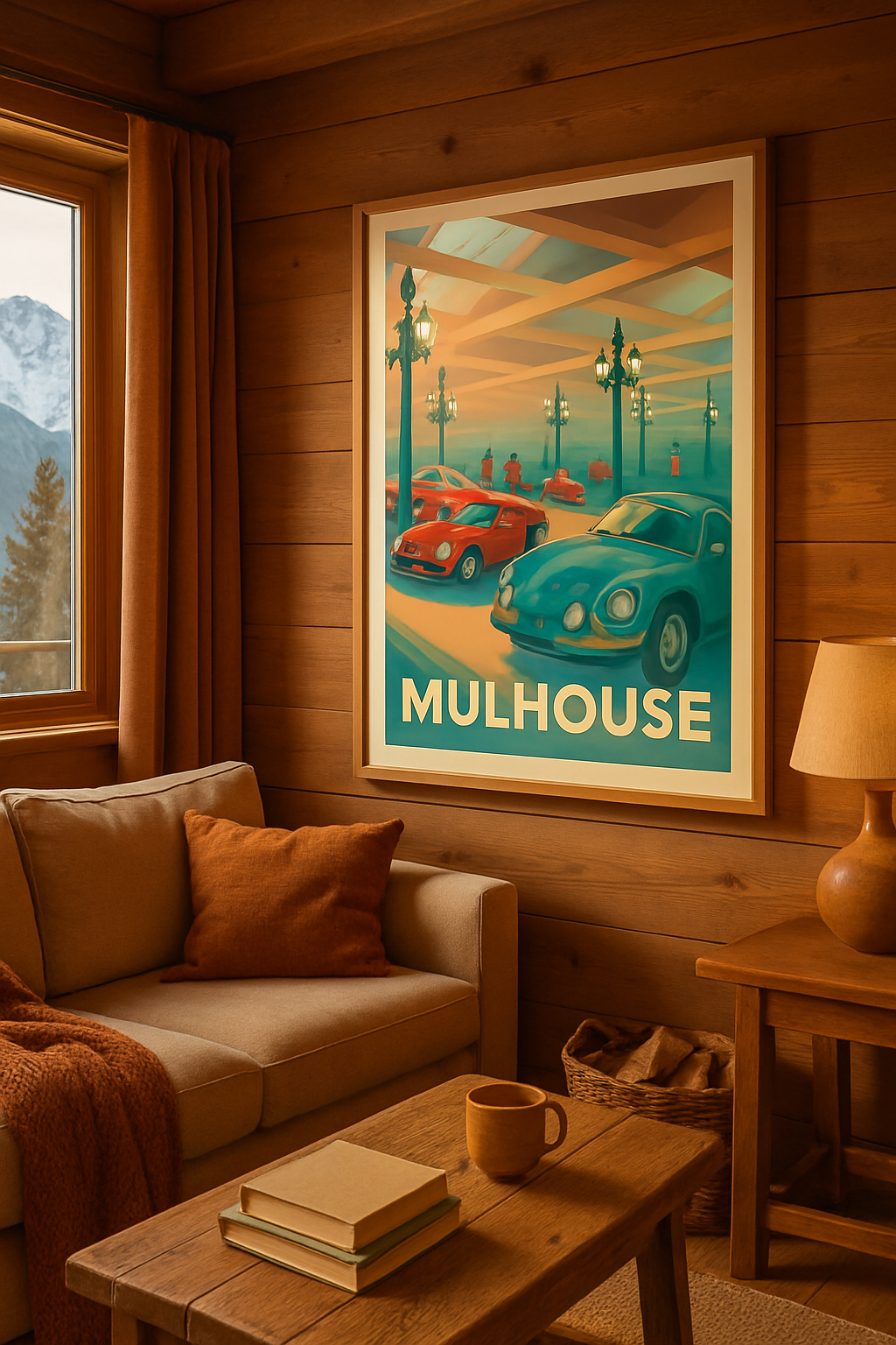 Affiche Mulhouse — Passion vintage au cœur de la cité automobile · poster d'art de Mulhouse