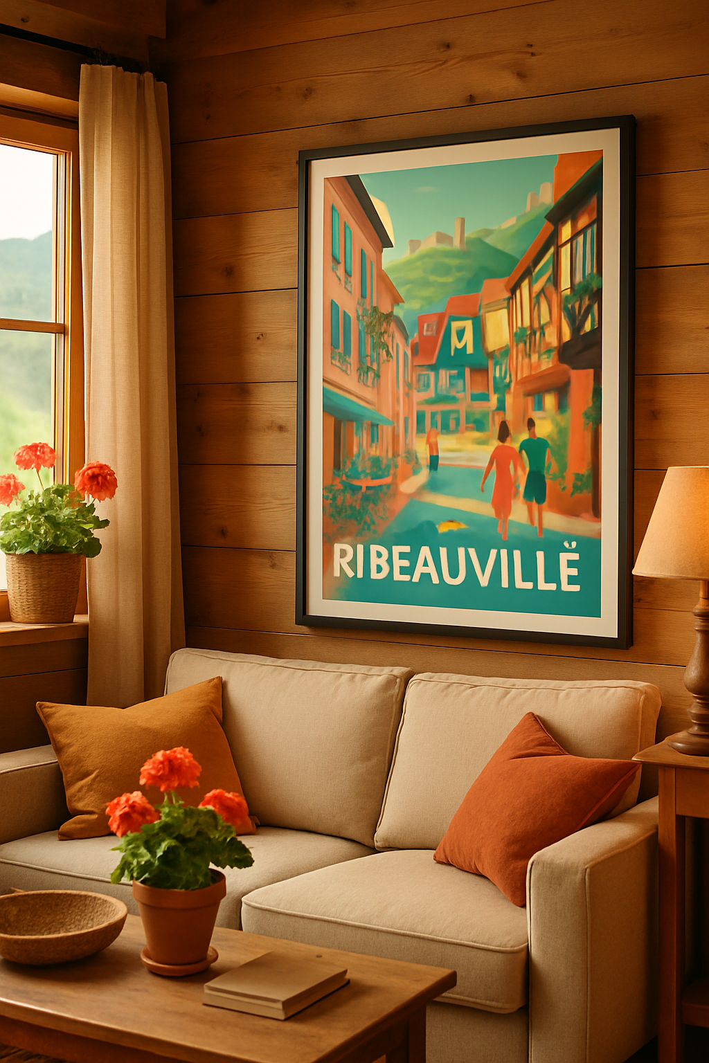 Affiche Ribeauvillé — Charme et couleurs d'une cité alsacienne · poster d'art de Ribeauvillé