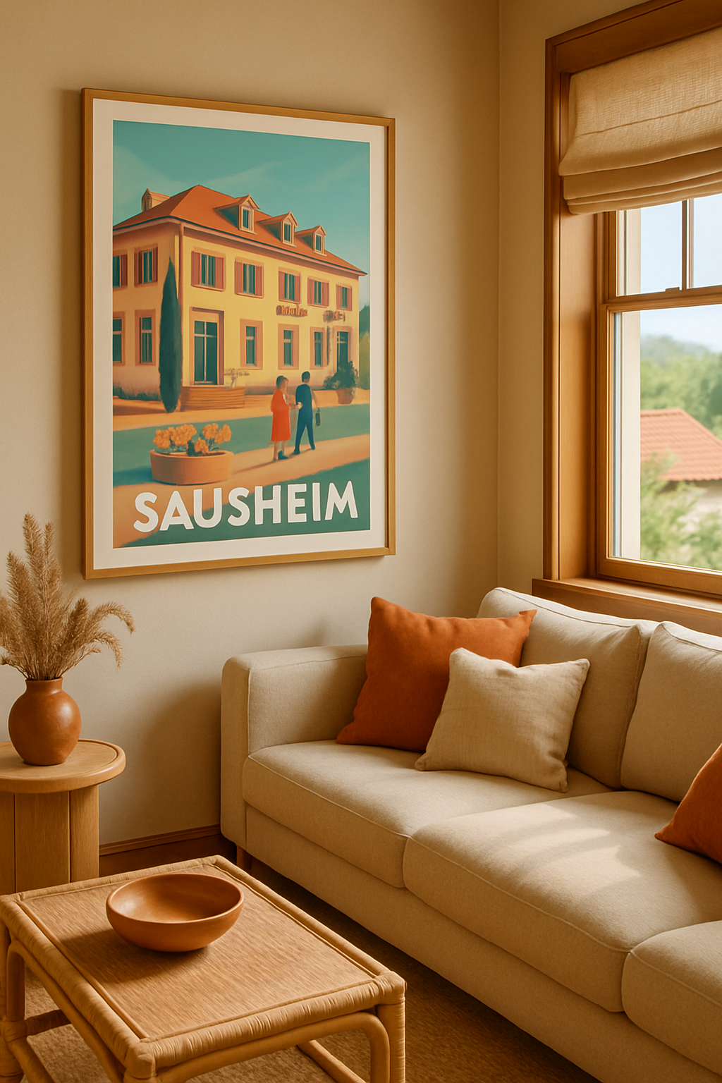 Haut-Rhin France Affiche de Sausheim - Charme et douceur de la mairie