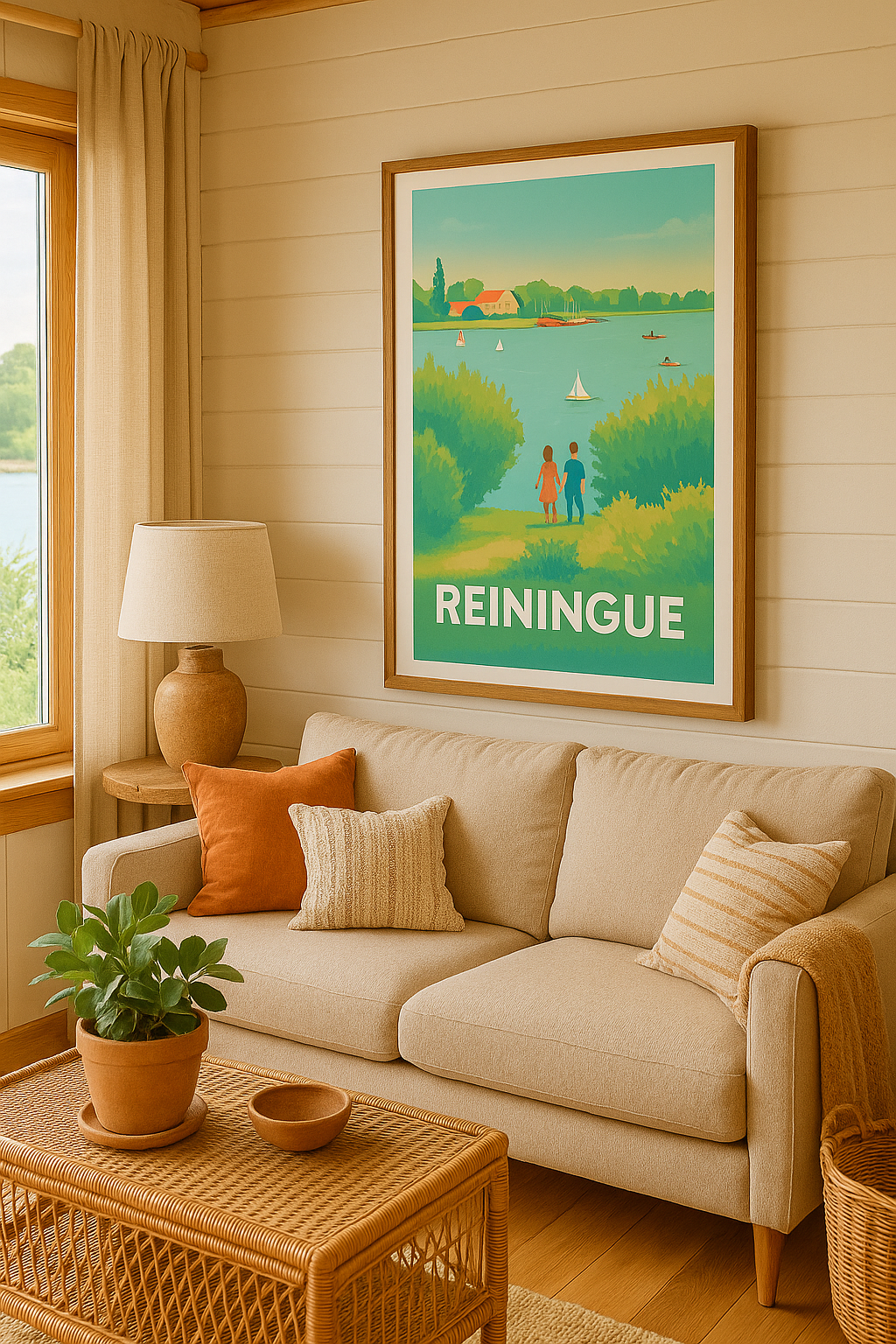 Haut-Rhin France Affiche Reiningue - Évasion paisible au bord de l'eau