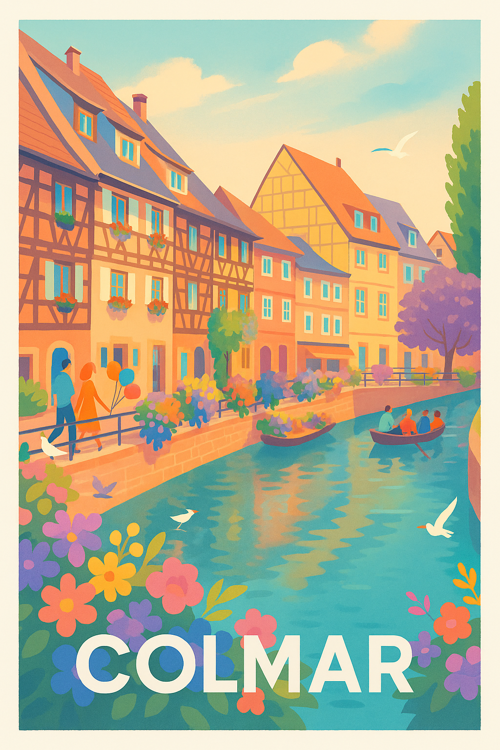 Haut-Rhin France Pas de Cadre / 20 × 30cm Affiche Colmar - Charme et couleurs de la Petite Venise
