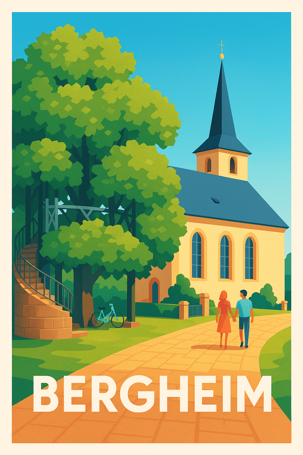 Haut-Rhin France Pas de Cadre / 20 × 30cm Affiche de Bergheim - Charme bucolique et sérénité en Alsace