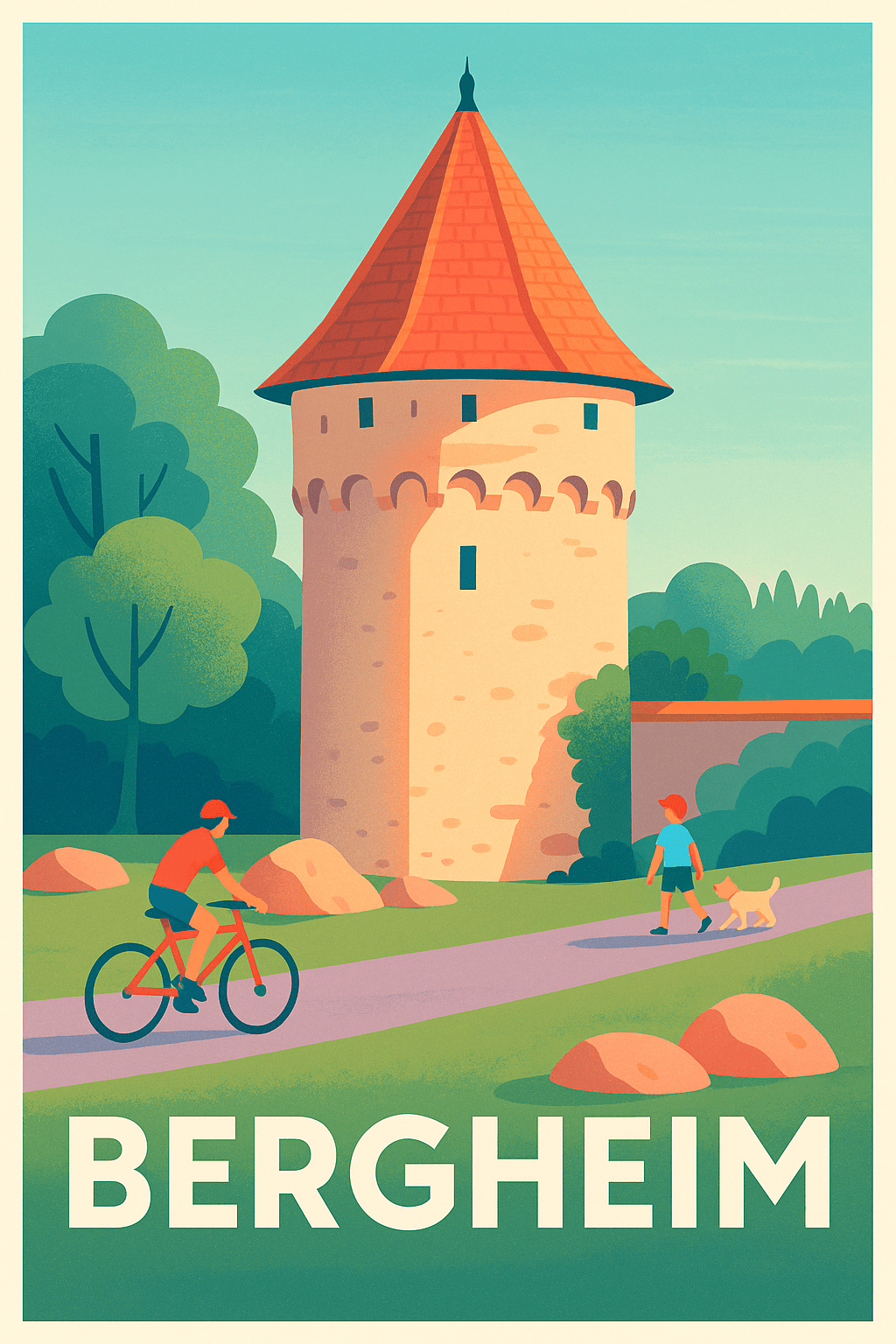 Haut-Rhin France Pas de Cadre / 20 × 30cm Affiche de Bergheim - Charme et nature en Alsace