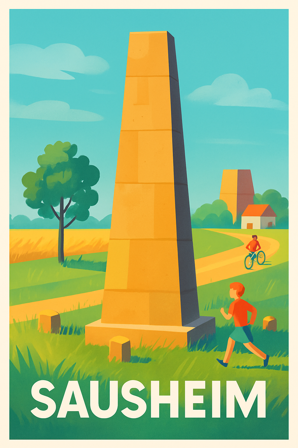 Haut-Rhin France Pas de Cadre / 20 × 30cm Affiche de Sausheim - Escapade bucolique et monument emblématique