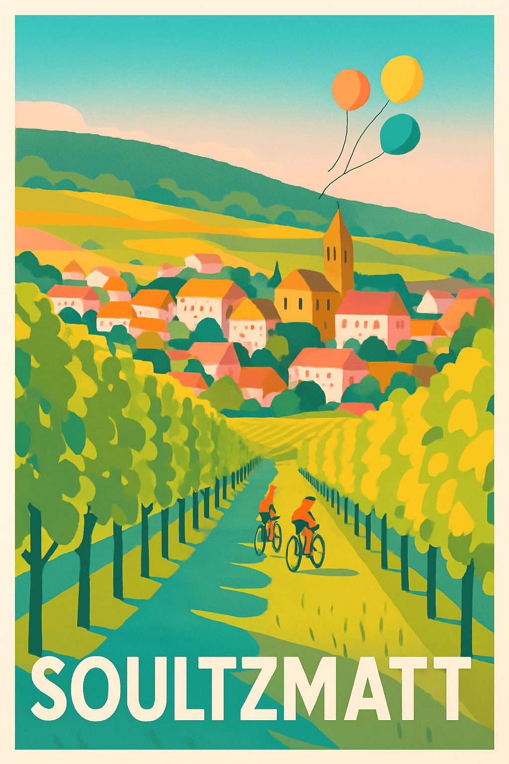 Haut-Rhin France Pas de Cadre / 20 × 30cm Affiche de Soultzmatt - Balade bucolique au cœur des vignobles