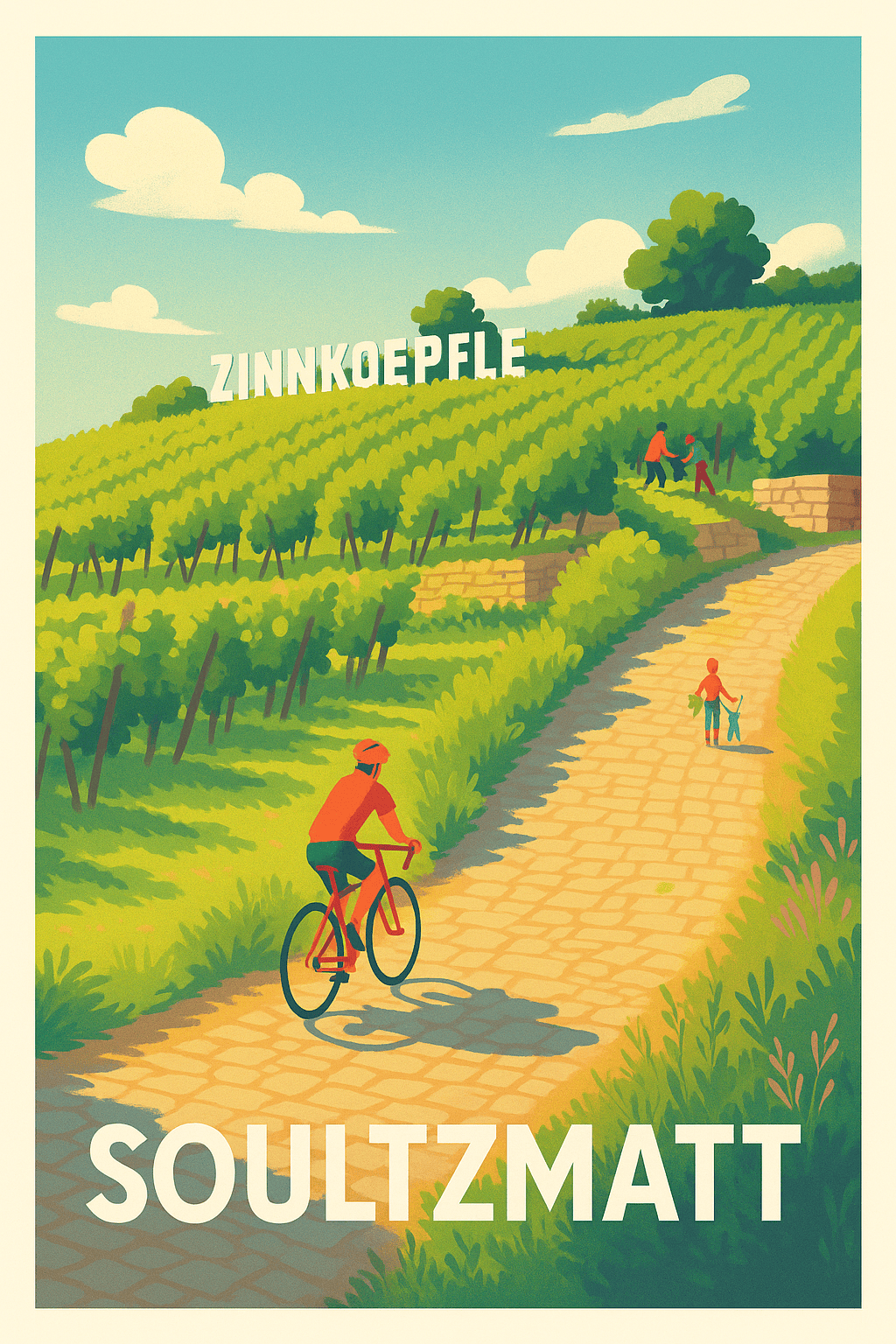 Haut-Rhin France Pas de Cadre / 20 × 30cm Affiche de Soultzmatt - Escapade bucolique au cœur des vignes