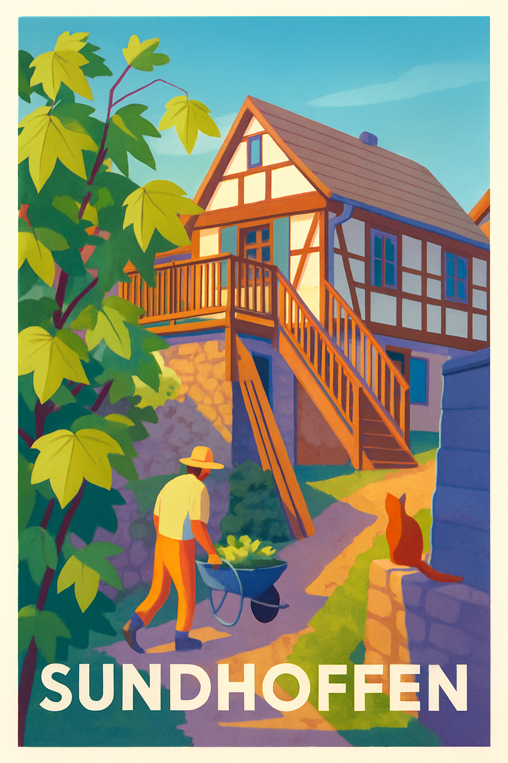 Haut-Rhin France Pas de Cadre / 20 × 30cm Affiche de Sundhoffen - Charme champêtre et douceur de vie