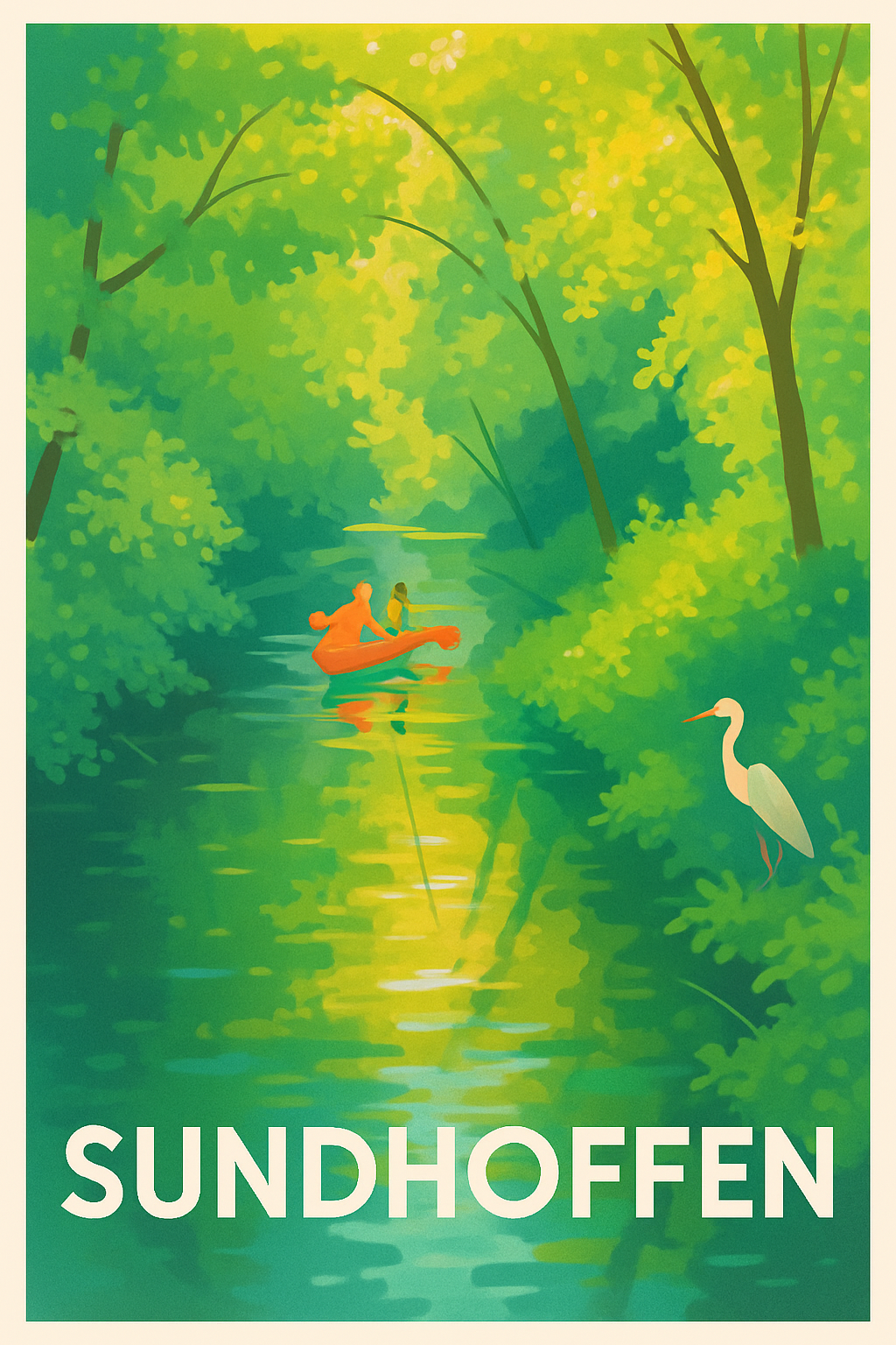 Affiche Sundhoffen — Sérénité au fil de l'eau · poster d'art de Sundhoffen