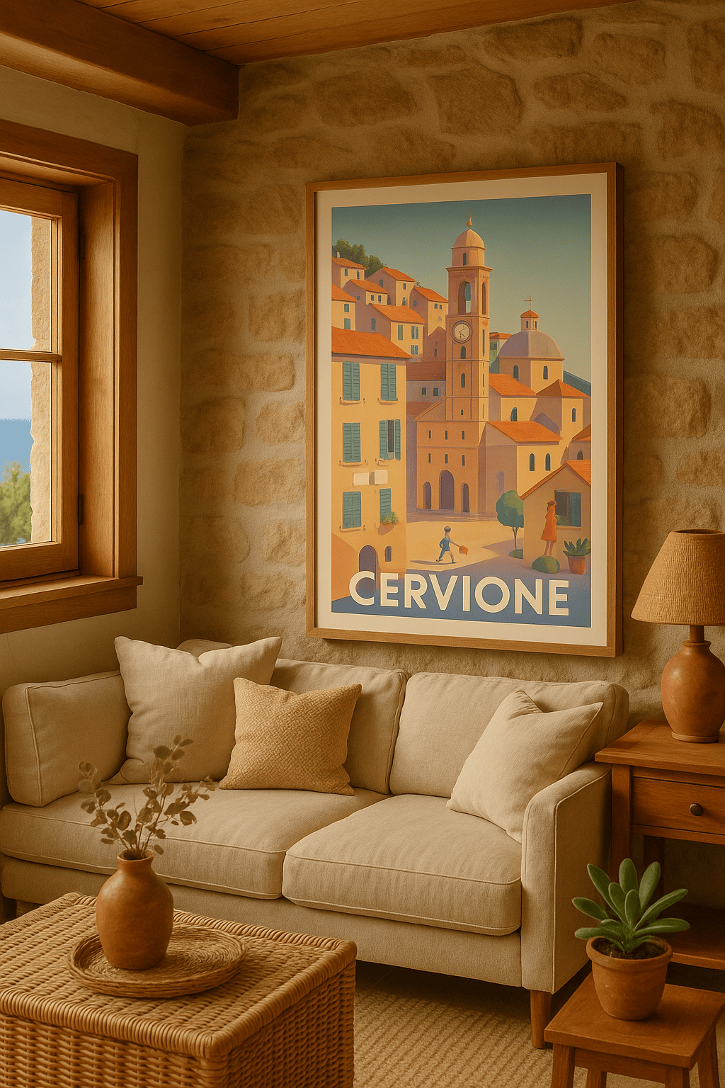 Affiche Cervione — Charme et douceur de la Corse traditionnelle · poster d'art de Cervione