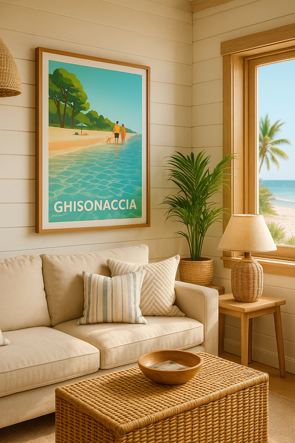 Haute-Corse France Affiche de Ghisonaccia - Évasion en bord de mer Corse