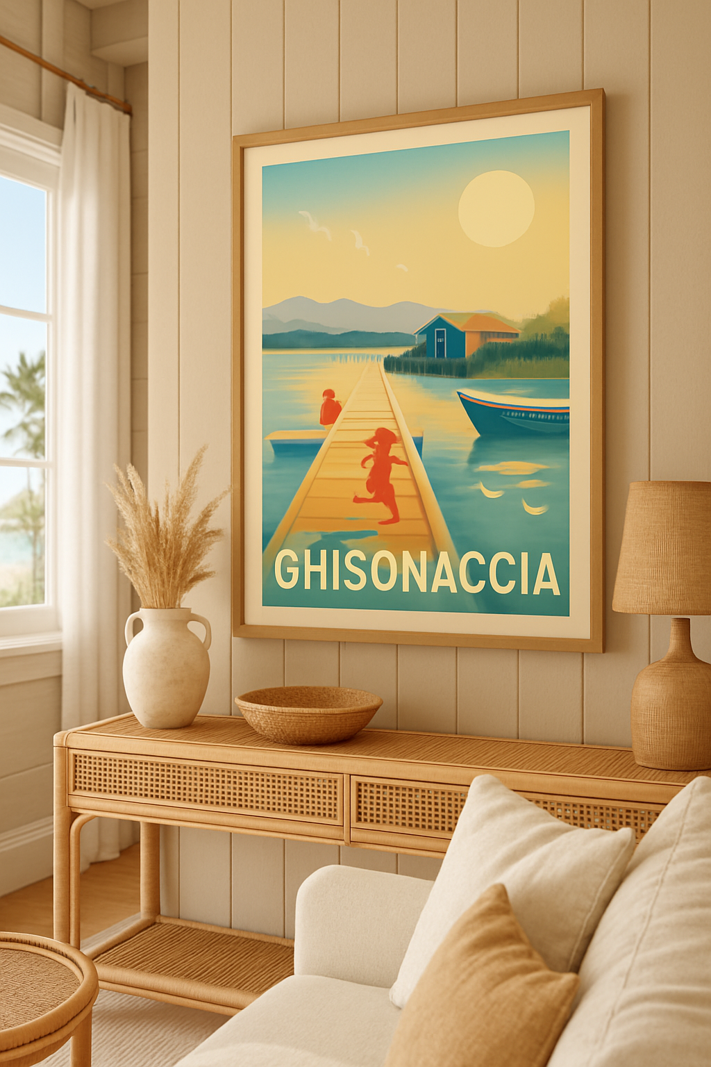 Affiche Ghisonaccia — Les instants doux au bord de l'eau · poster d'art de Ghisonaccia