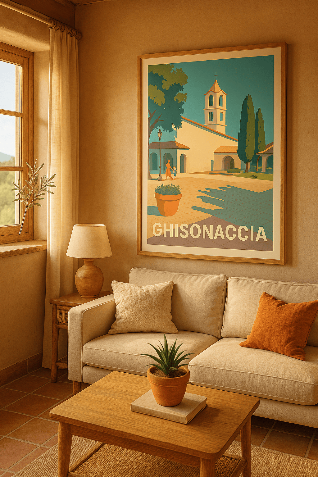 Affiche Ghisonaccia — Lumières douces et charme corse · poster d'art de Ghisonaccia