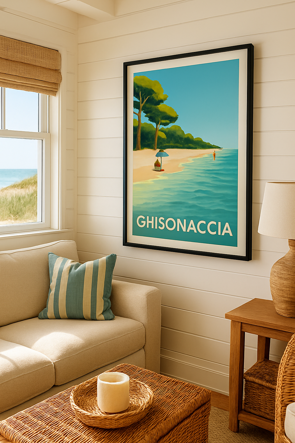 Affiche Ghisonaccia — Sérénité et douceur de la côte corse · poster d'art de Ghisonaccia