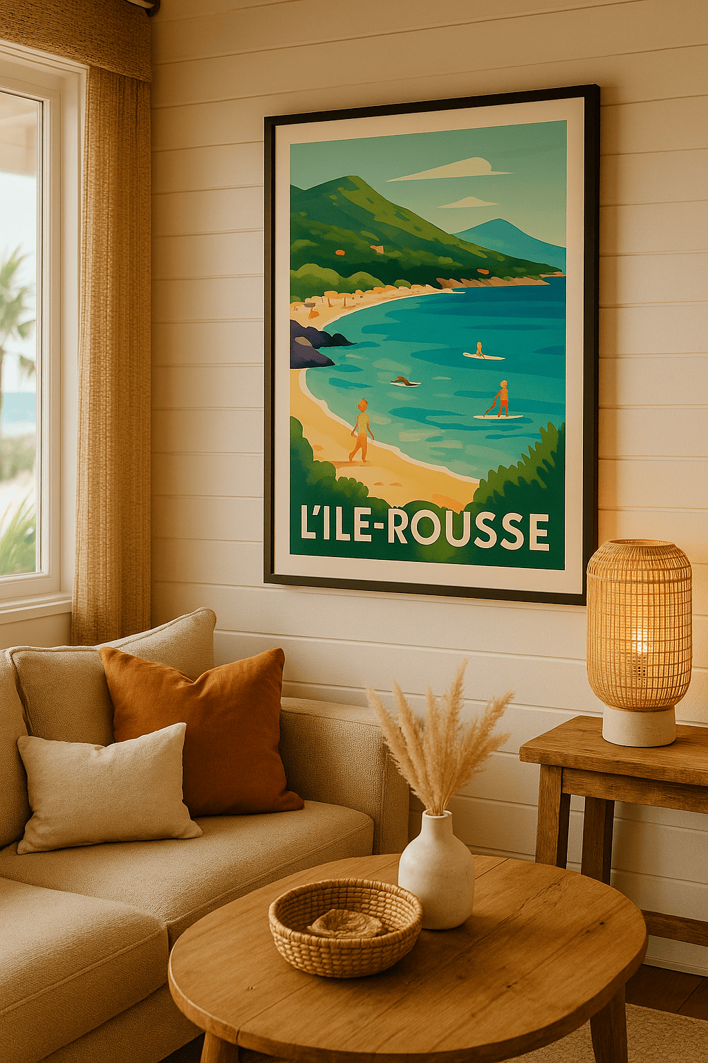 Affiche L'Île-Rousse — Évasion balnéaire en Méditerranée · poster d'art de L'Île-Rousse