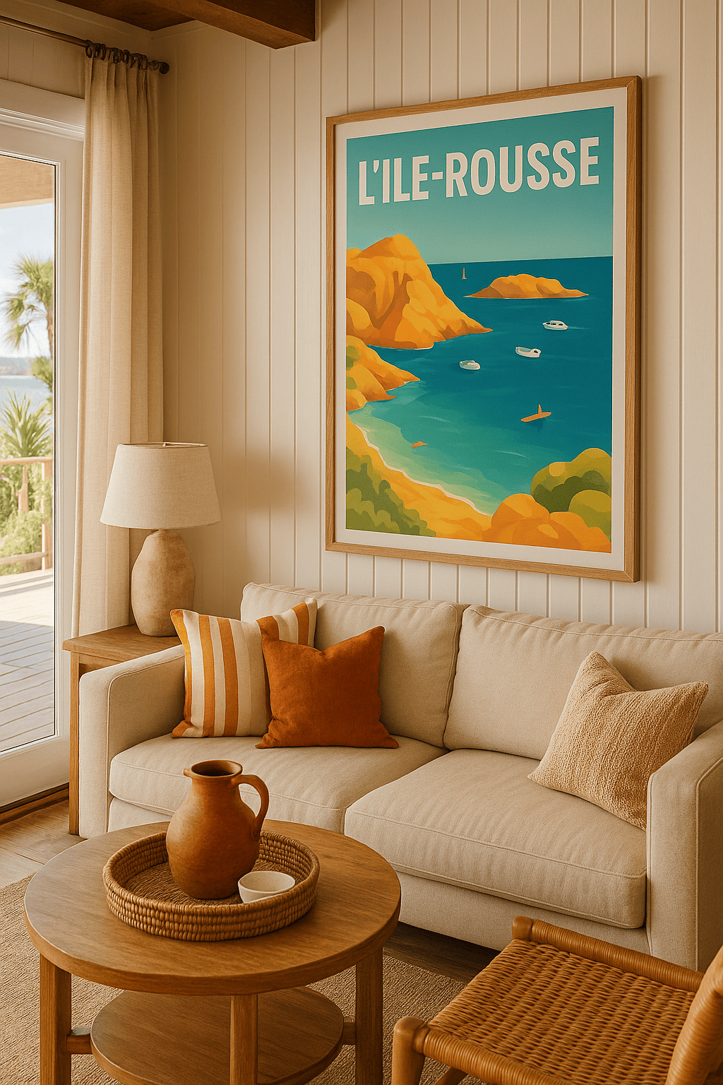 Affiche L'Île-Rousse — Évasion en Méditerranée · poster d'art de L'Île-Rousse