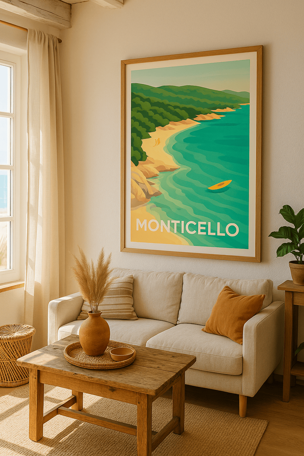 Haute-Corse France Affiche de Monticello - Escapade Nature entre Mer et Forêt