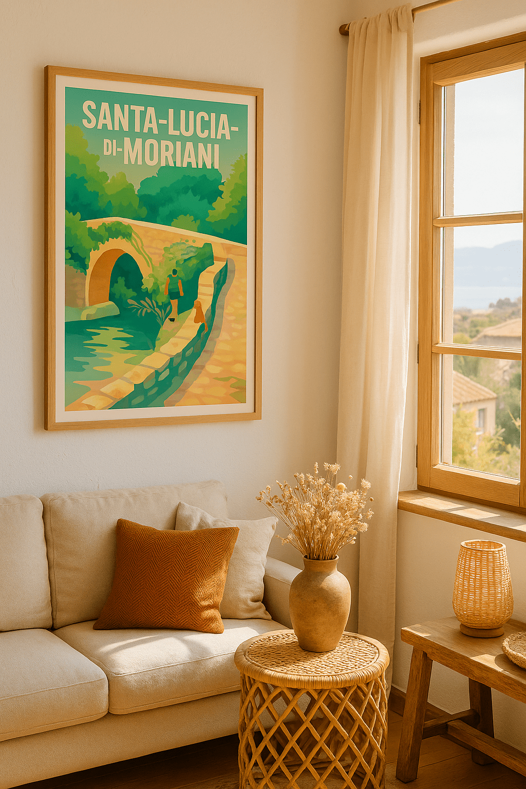 Haute-Corse France Affiche de Santa-Lucia-di-Moriani - Balade au cœur de la nature Corse