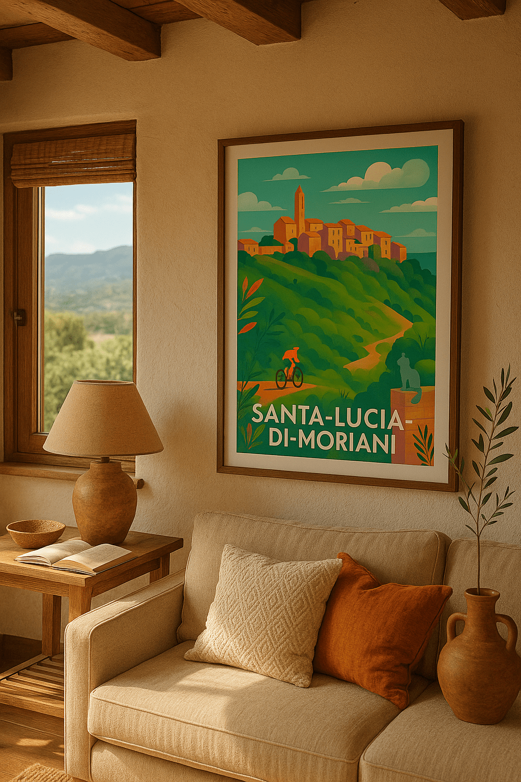 Haute-Corse France Affiche de Santa-Lucia-di-Moriani - Charme et nature en Corse