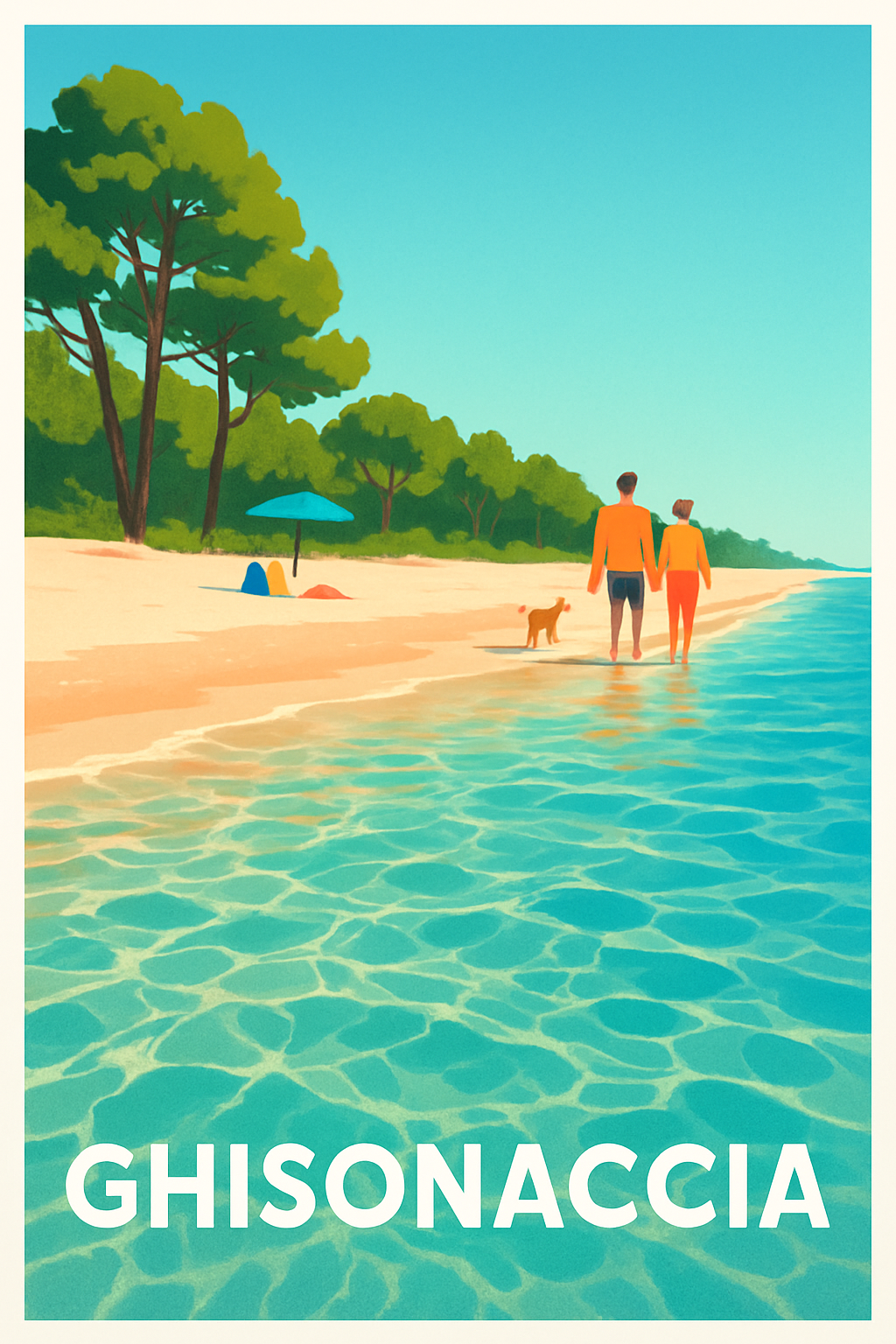 Affiche Ghisonaccia — Évasion en bord de mer Corse · poster d'art de Ghisonaccia