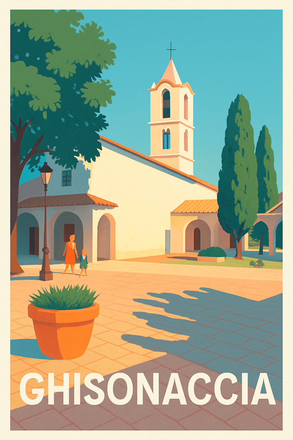 Haute-Corse France Pas de Cadre / 20 × 30cm Affiche de Ghisonaccia - Lumières douces et charme corse