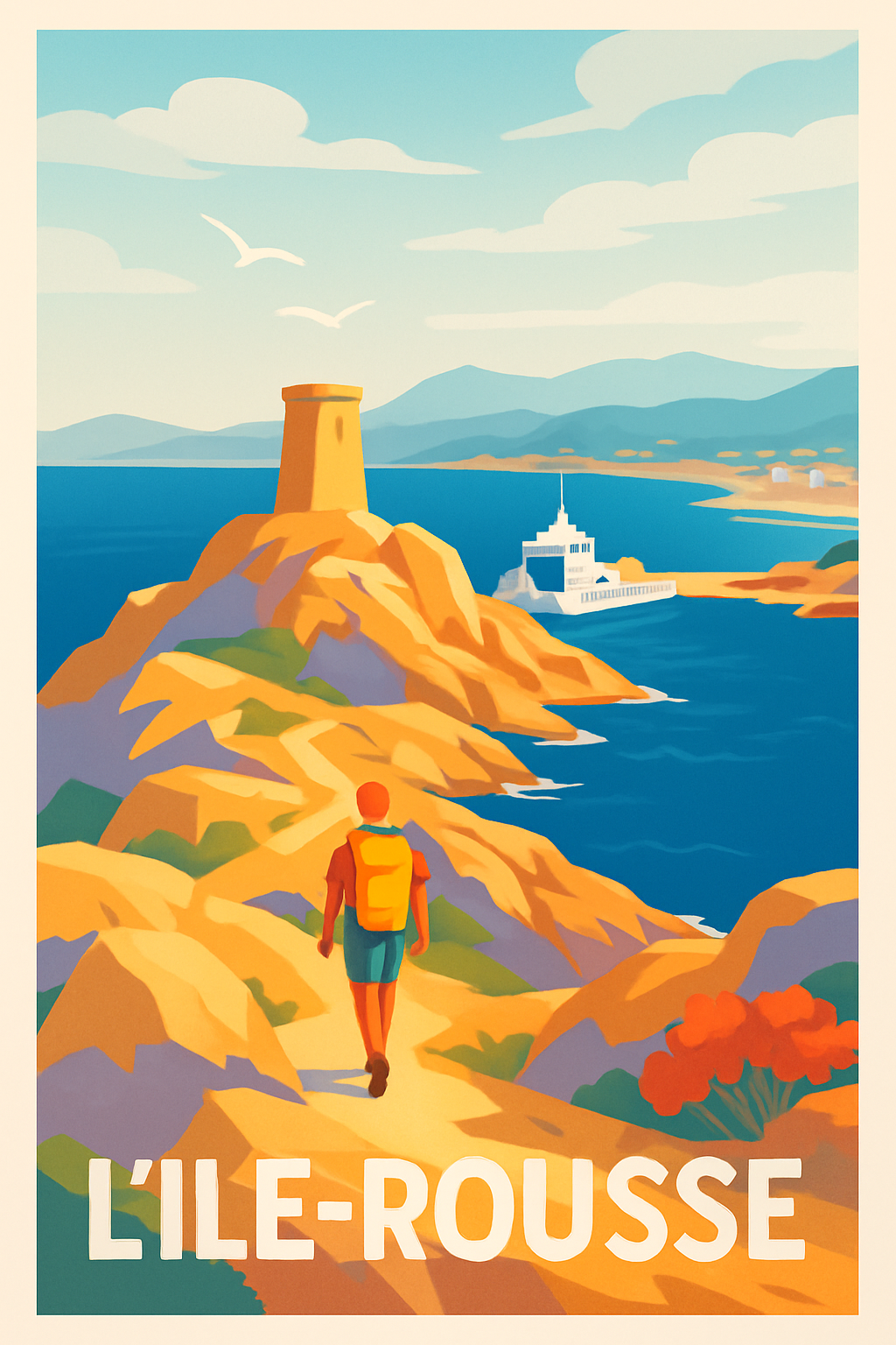 Affiche L'Île-Rousse — Escapade lumineuse en Corse · poster d'art de L'Île-Rousse