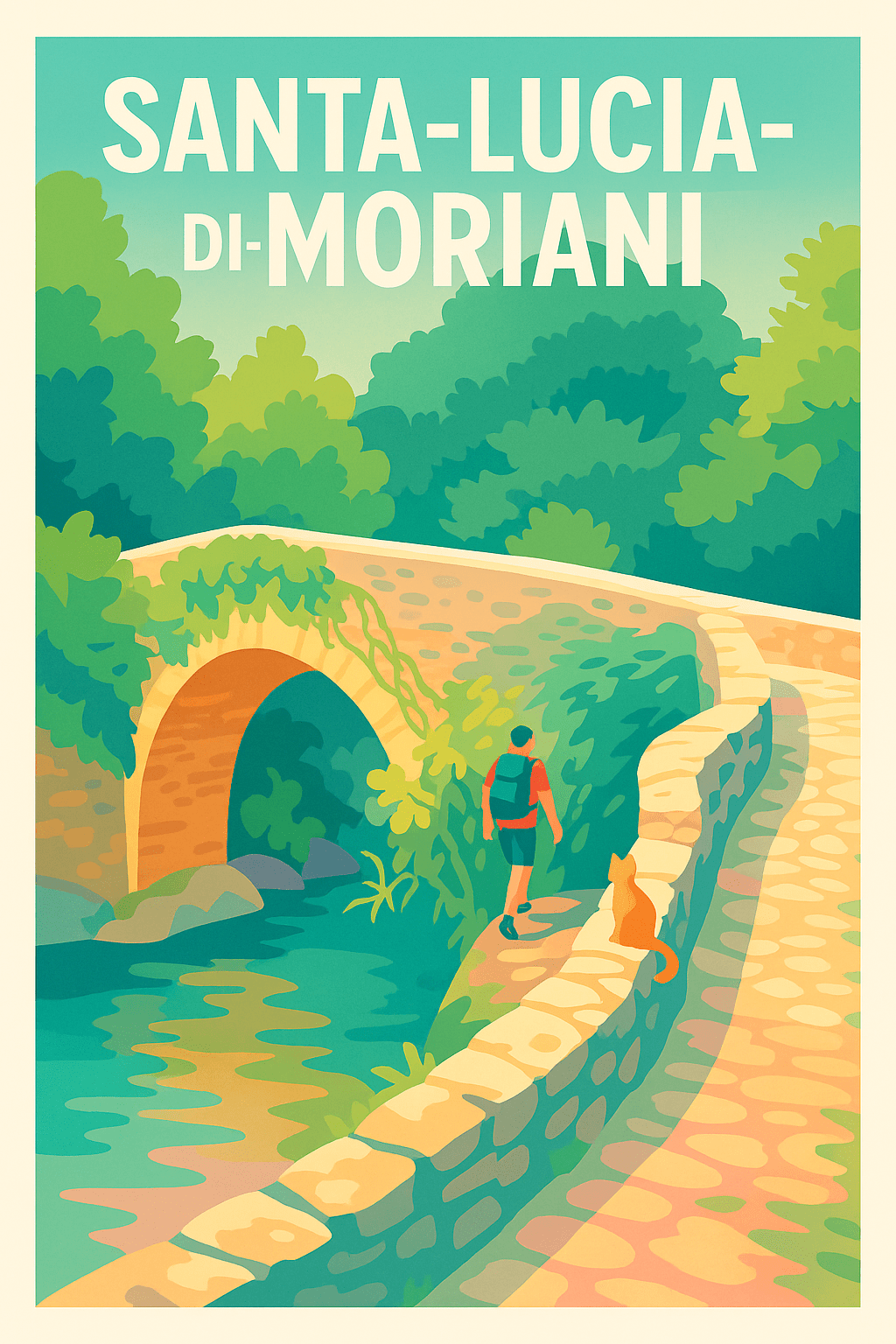 Affiche Santa-Lucia-di-Moriani — Balade au cœur de la nature Corse · poster d'art de Santa-Lucia-di-Moriani