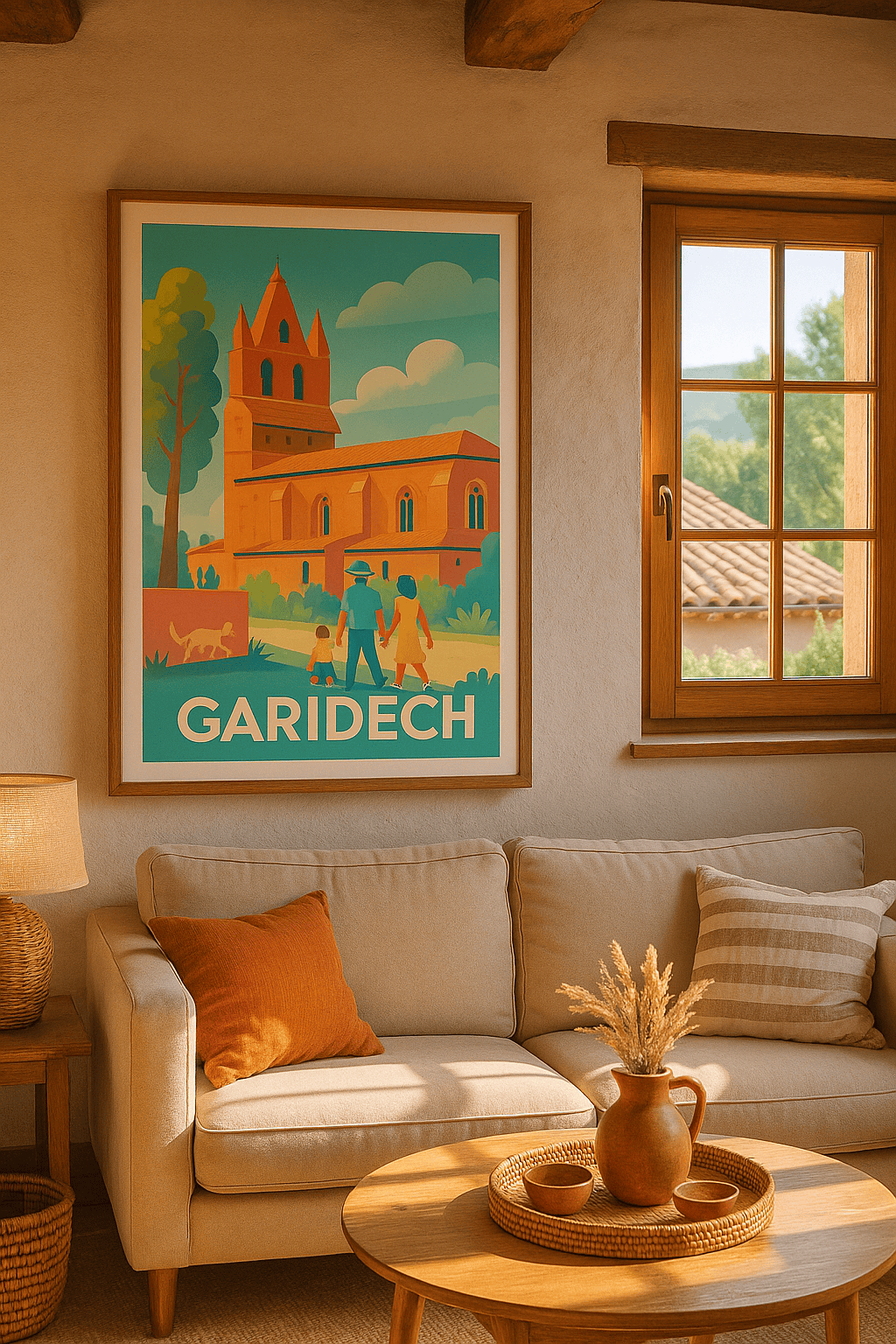 Affiche Garidech — Charme et douceur à l'ombre de l'église · poster d'art de Garidech