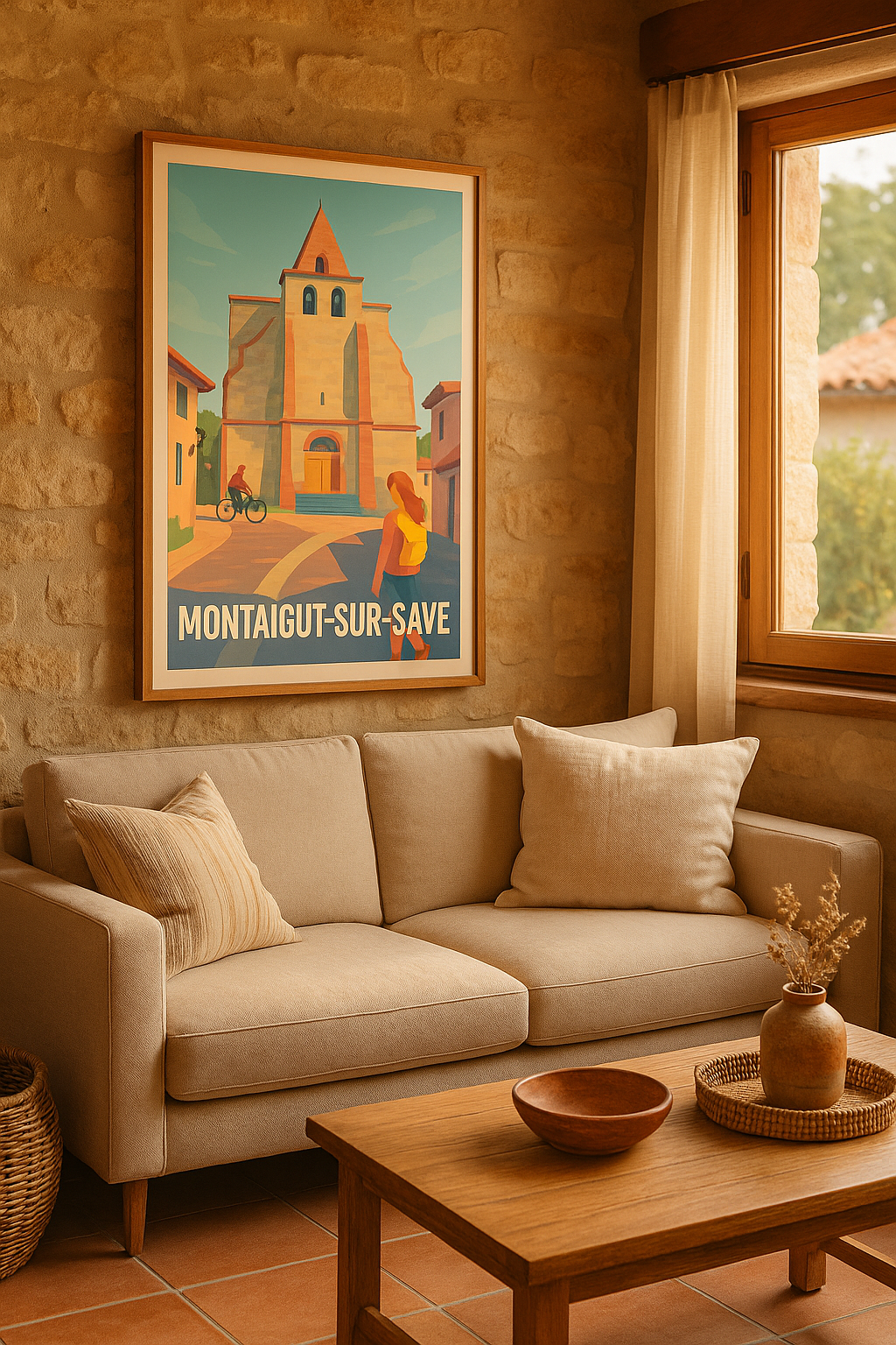 Haute-Garonne France Affiche de Montaigut-sur-Save - Charme historique au cœur de la ville