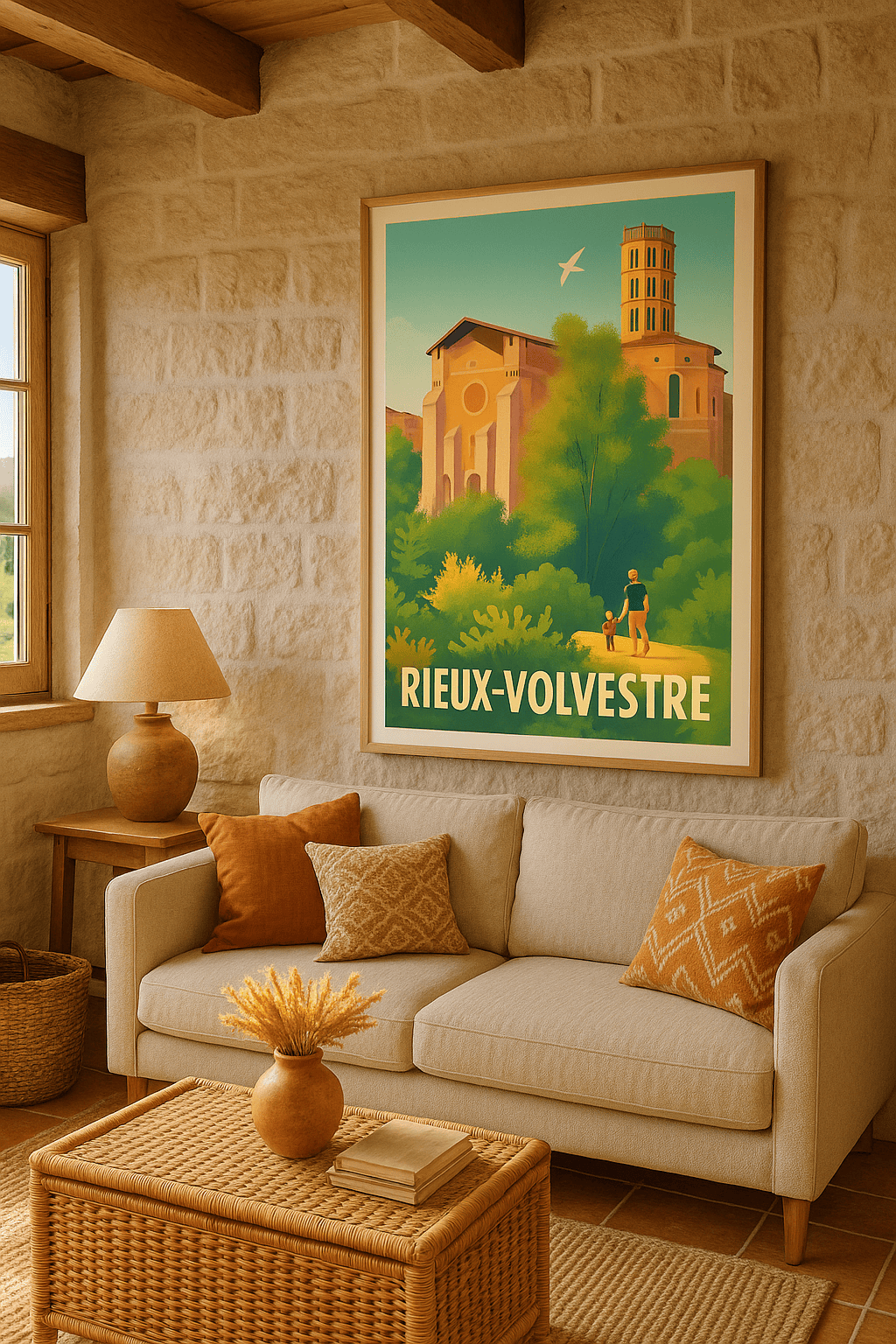 Haute-Garonne France Affiche de Rieux-Volvestre - Charme architecturale et nature apaisante