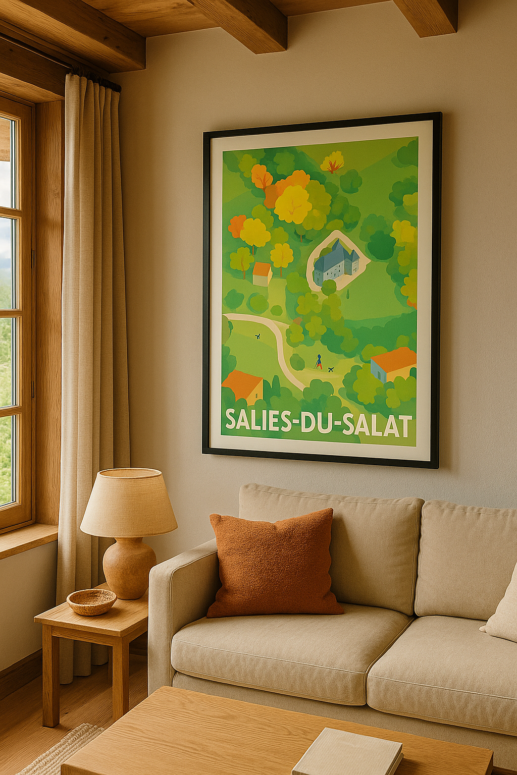 Haute-Garonne France Affiche de Salies-du-Salat - Havre de verdure et sérénité