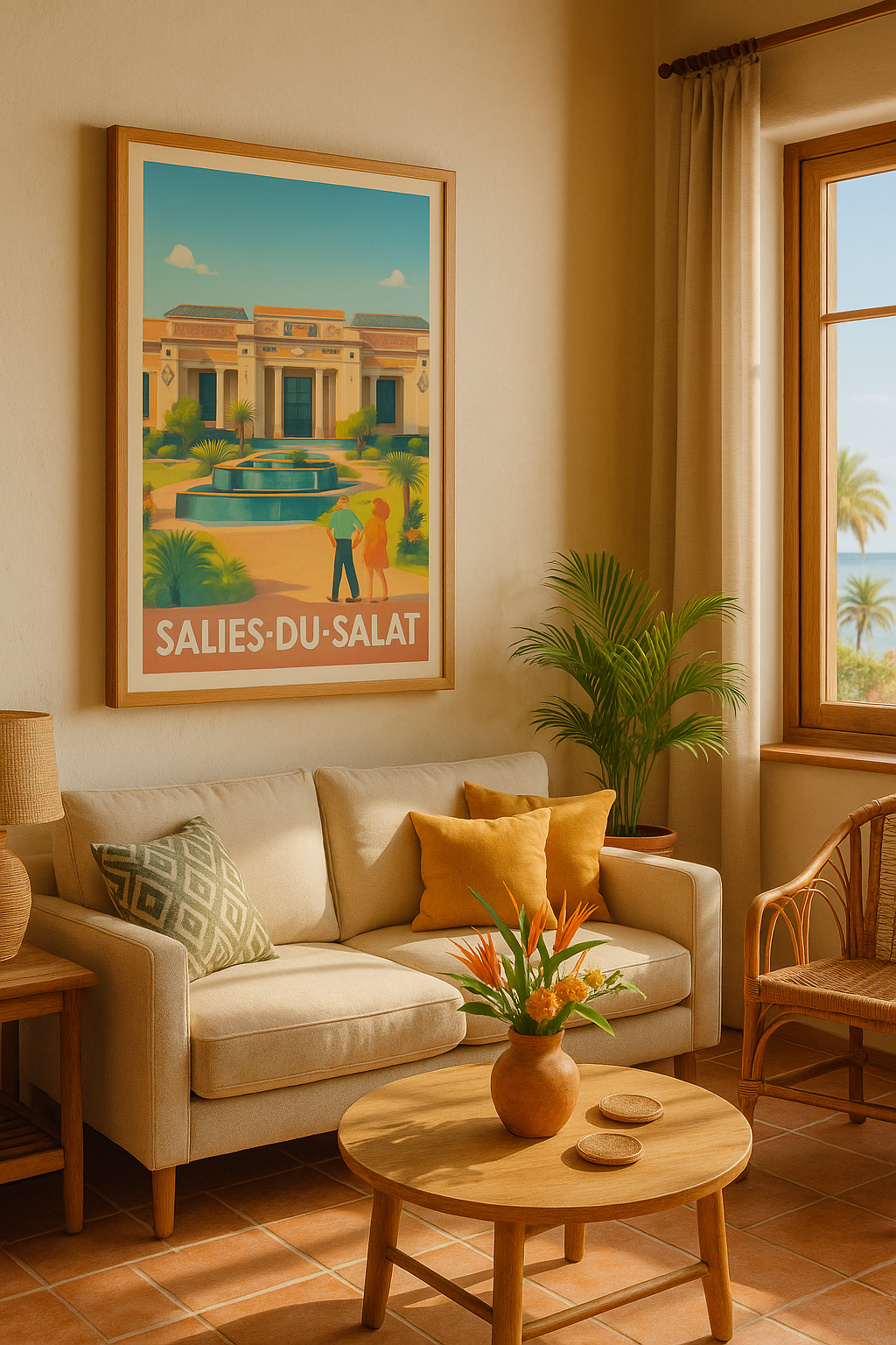 Haute-Garonne France Affiche de Salies-du-Salat - L'élégance de la station thermale