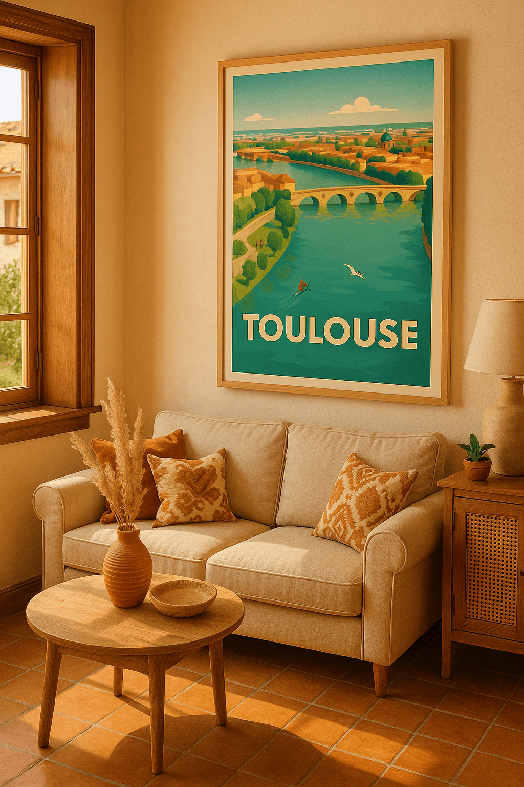 Haute-Garonne France Affiche de Toulouse - Douceur de vivre sur les rives de la Garonne