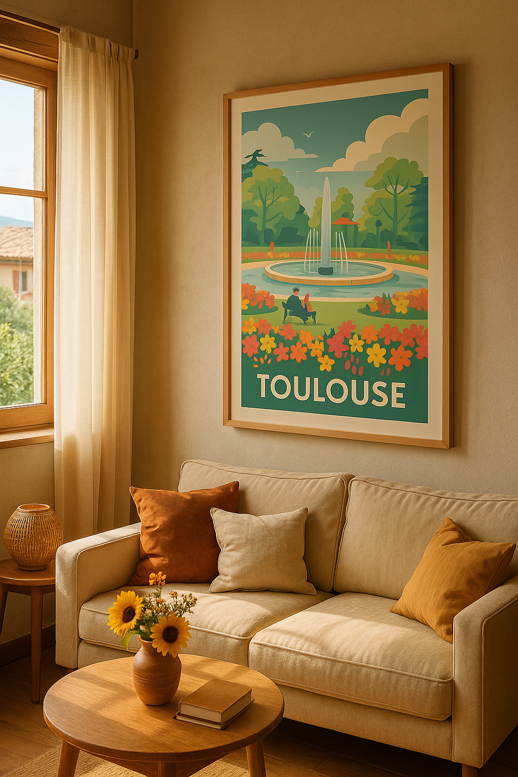 Affiche Toulouse — Instant de douceur au jardin public · poster d'art de Toulouse