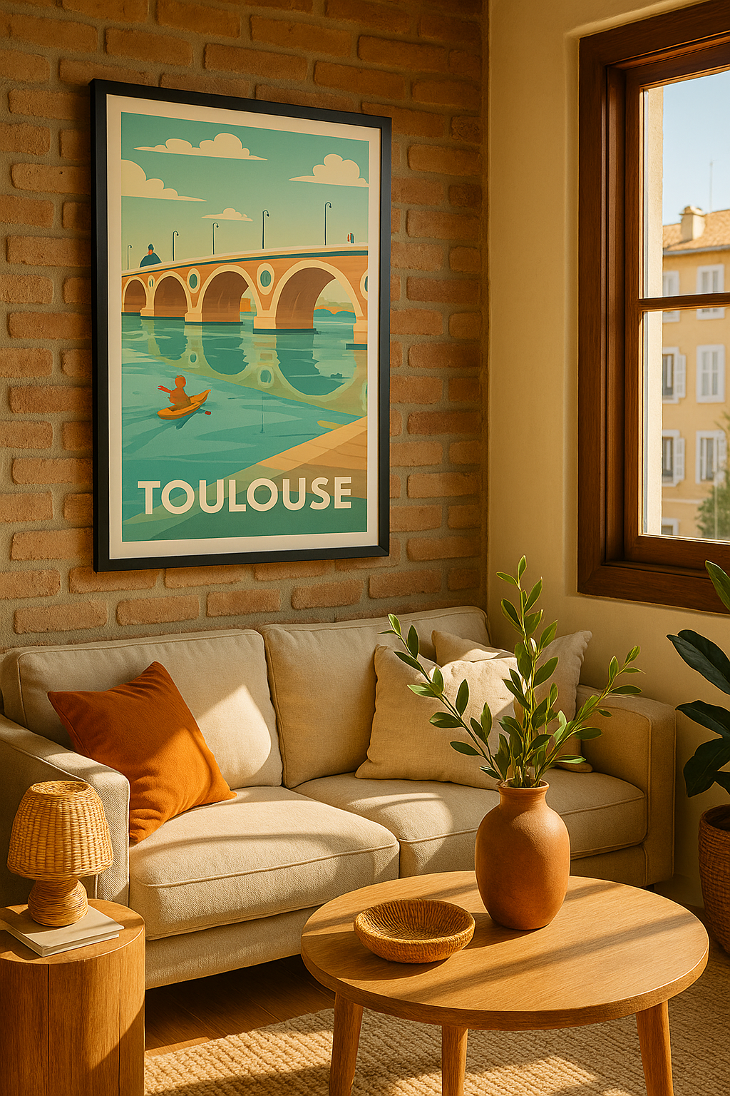 Affiche Toulouse — Reflets paisibles sur la Garonne · poster d'art de Toulouse