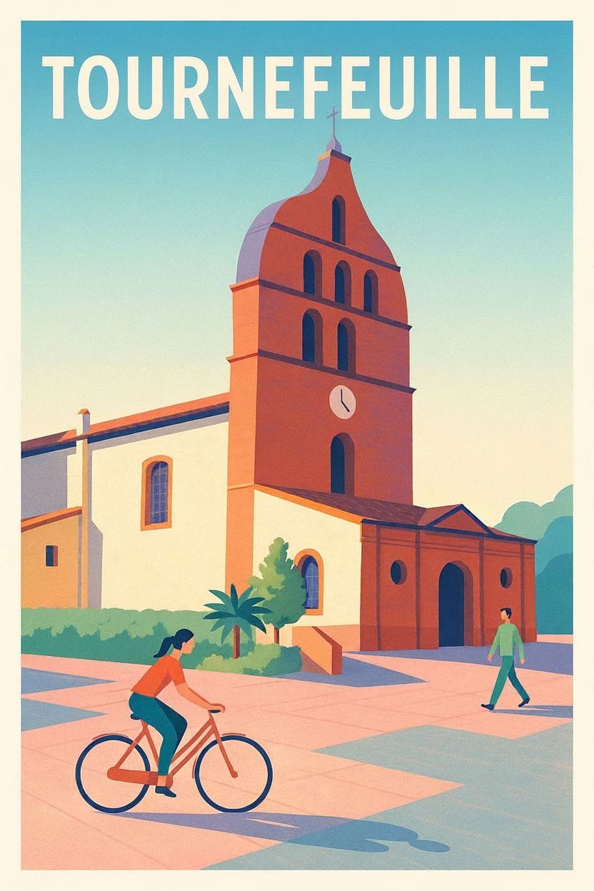 Haute-Garonne France Affiche de Tournefeuille - Charme architectural et douceur de vivre