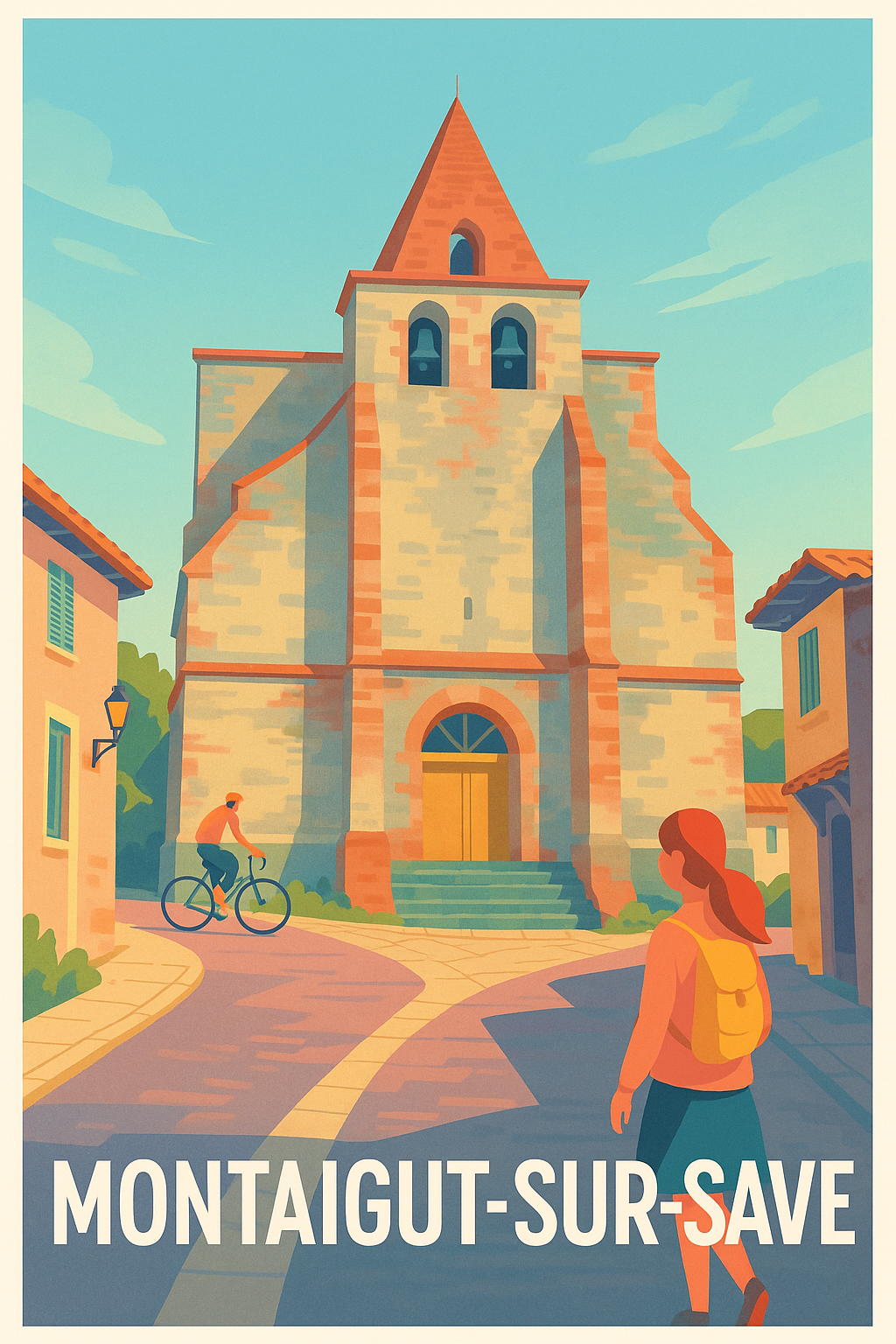 Haute-Garonne France Pas de Cadre / 20 × 30cm Affiche de Montaigut-sur-Save - Charme historique au cœur de la ville