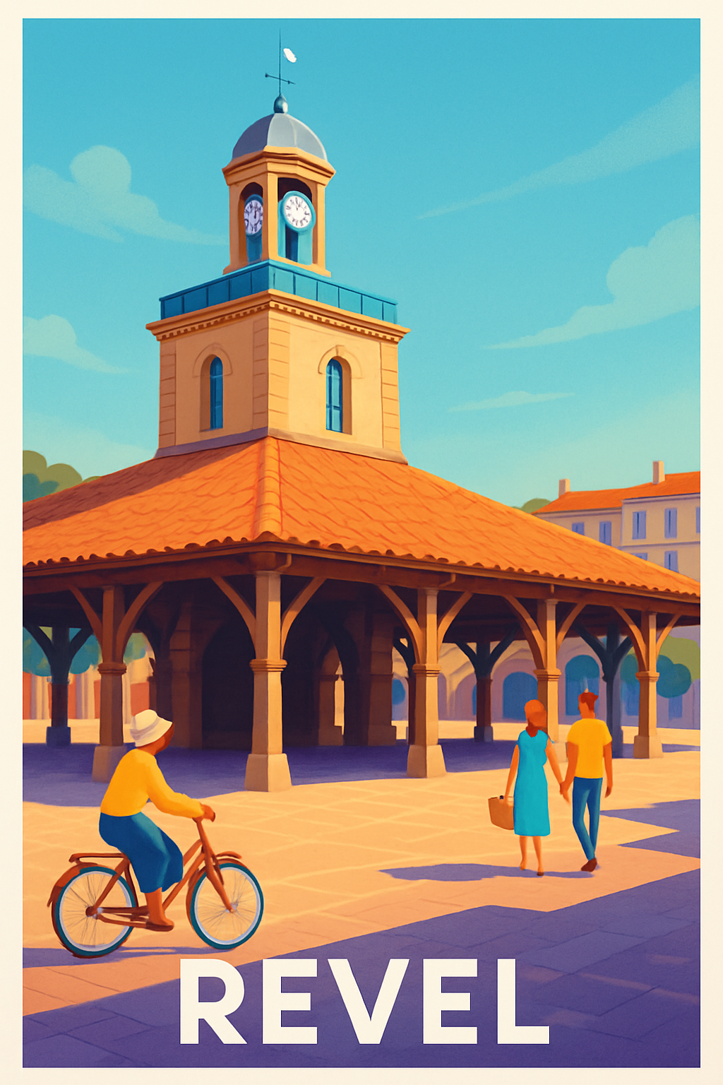 Haute-Garonne France Pas de Cadre / 20 × 30cm Affiche de Revel - Charme et douceur du coeur de ville