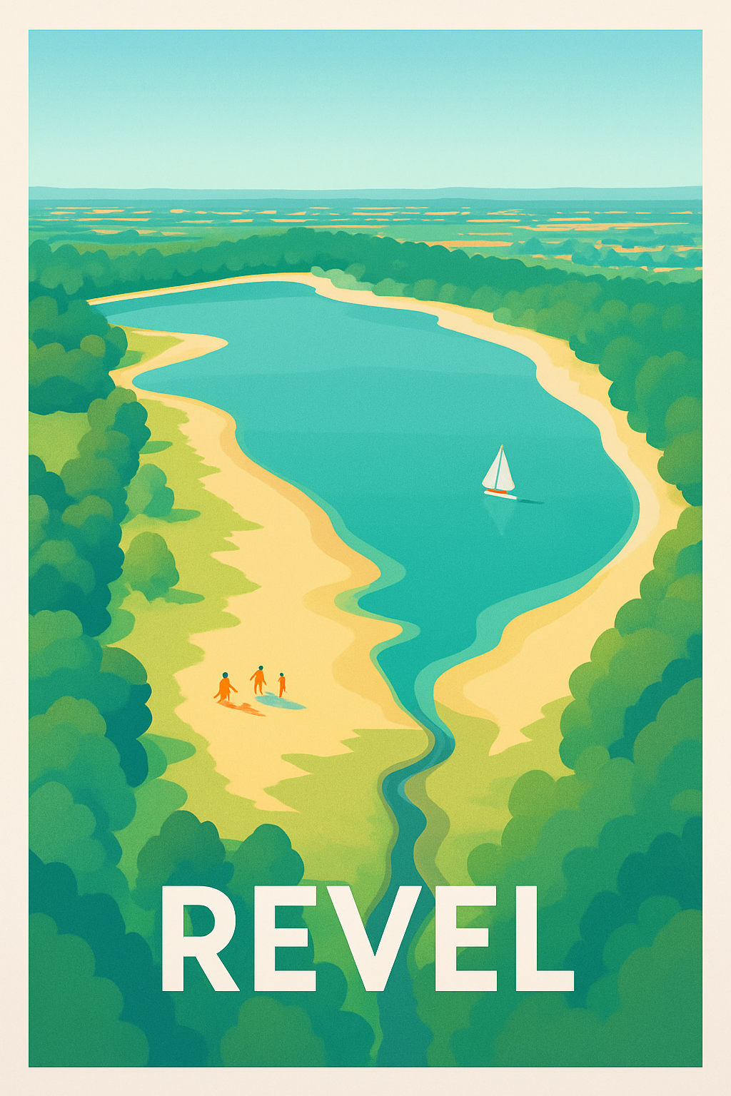 Haute-Garonne France Pas de Cadre / 20 × 30cm Affiche de Revel - Évasion Nature au Lac