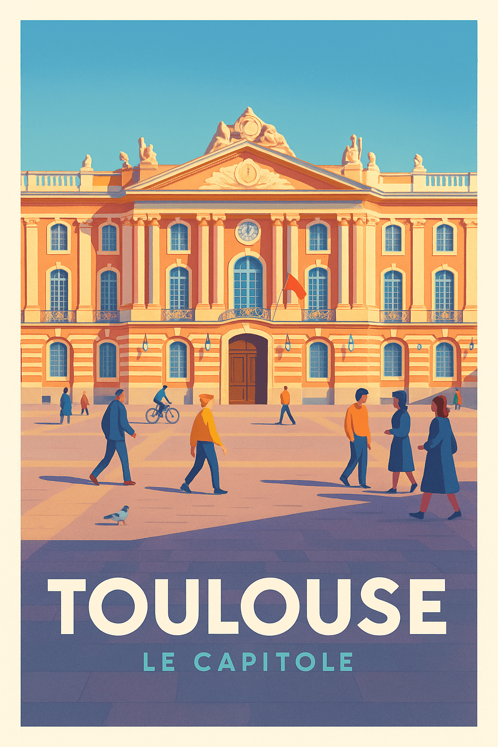 Haute-Garonne France Pas de Cadre / 20 × 30cm Affiche de Toulouse - Le charme intemporel du Capitole