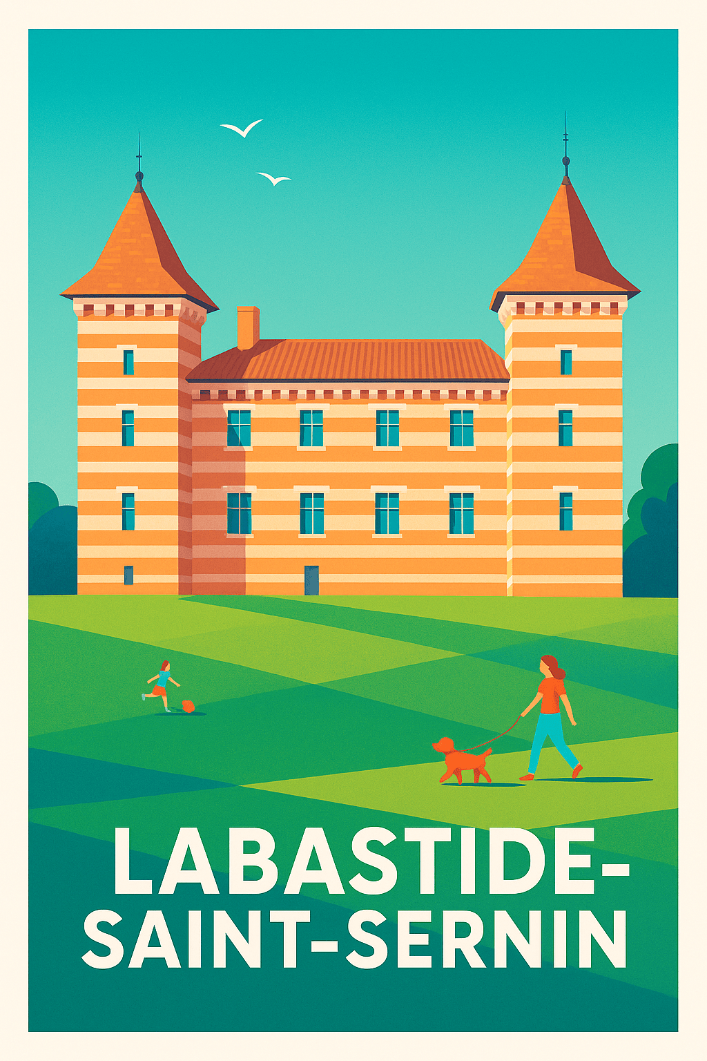 Haute-Garonne France Pas de Cadre / 20 × 30cm Affiche Labastide-Saint-Sernin - Charme et sérénité en pleine nature