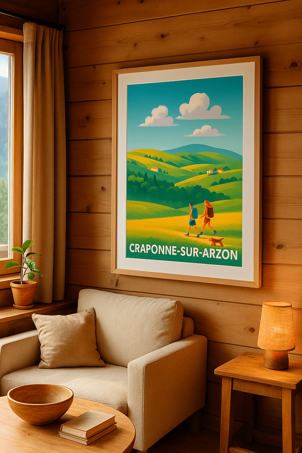 Affiche Craponne-sur-Arzon — Escapade nature au cœur des monts · poster d'art de Craponne-sur-Arzon