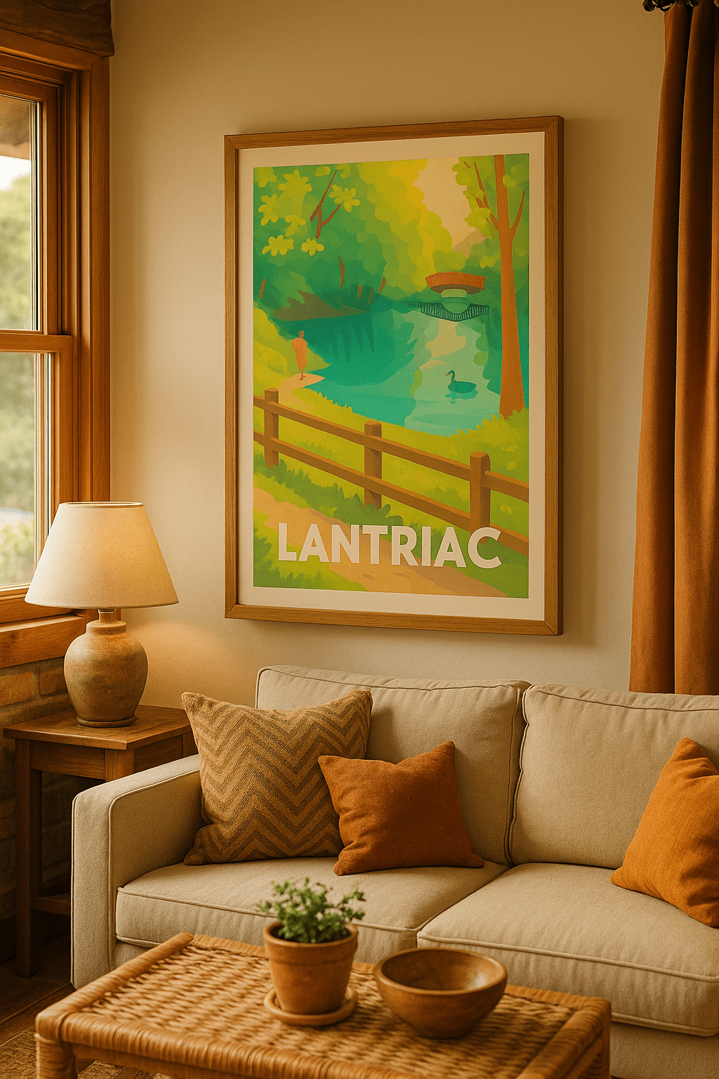 Haute-Loire France Affiche de Lantriac - Nature et Sérénité au Bord de l'Eau