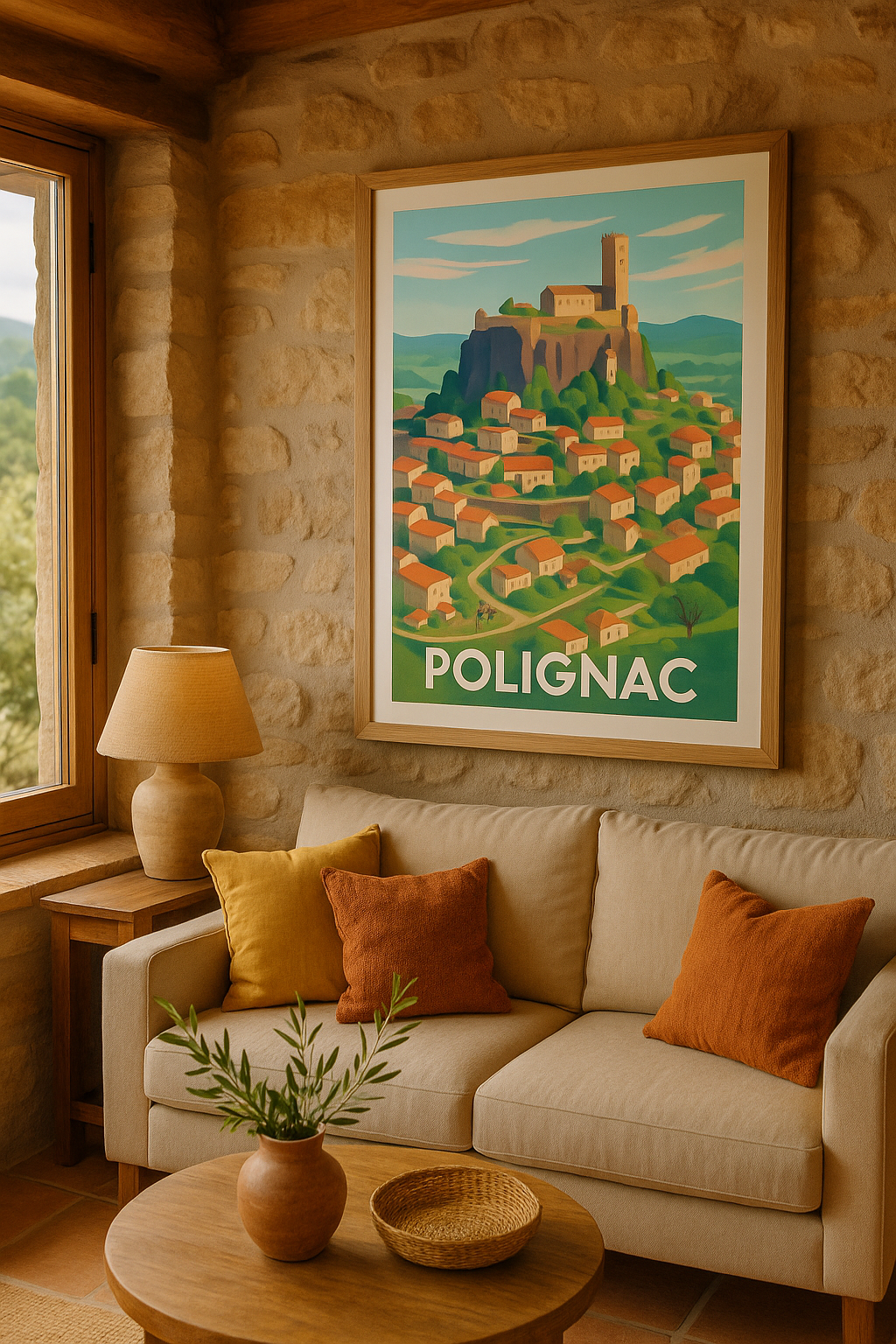 Haute-Loire France Affiche de Polignac - Charme médiéval et paysages pittoresques