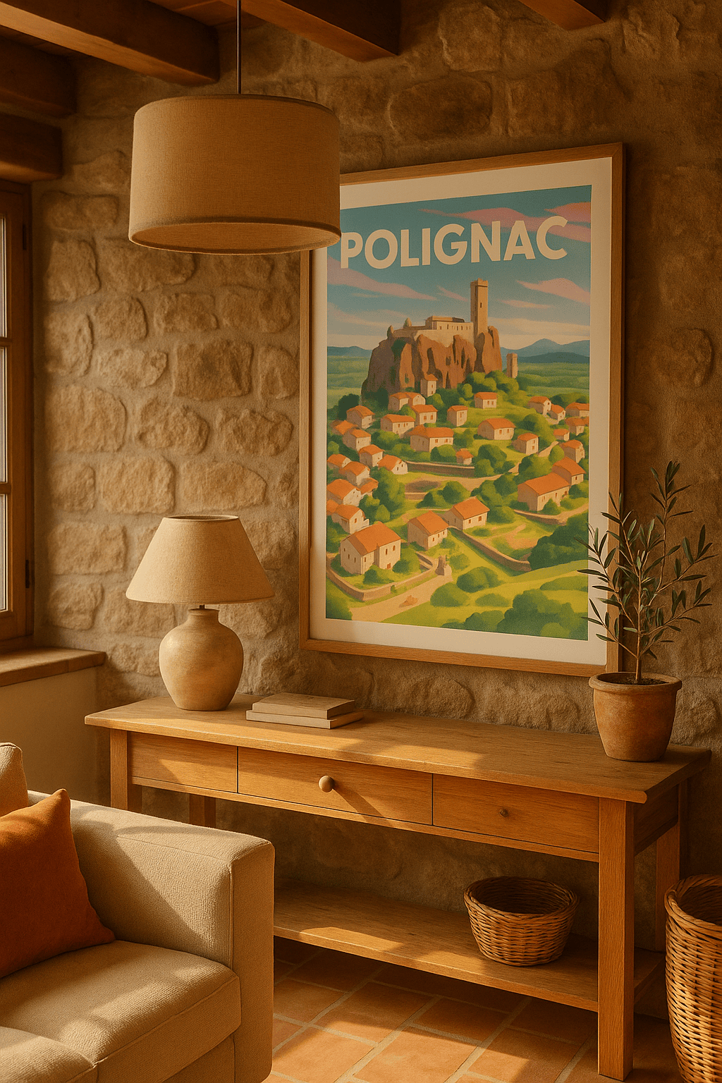 Haute-Loire France Affiche de Polignac - Charme médiéval et paysages verdoyants