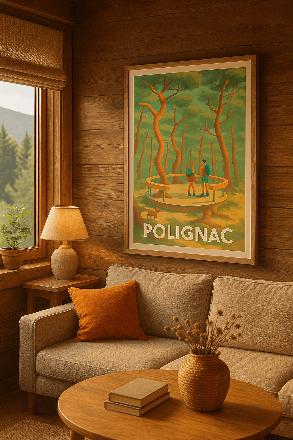 Haute-Loire France Affiche de Polignac - Promenade en forêt enchantée